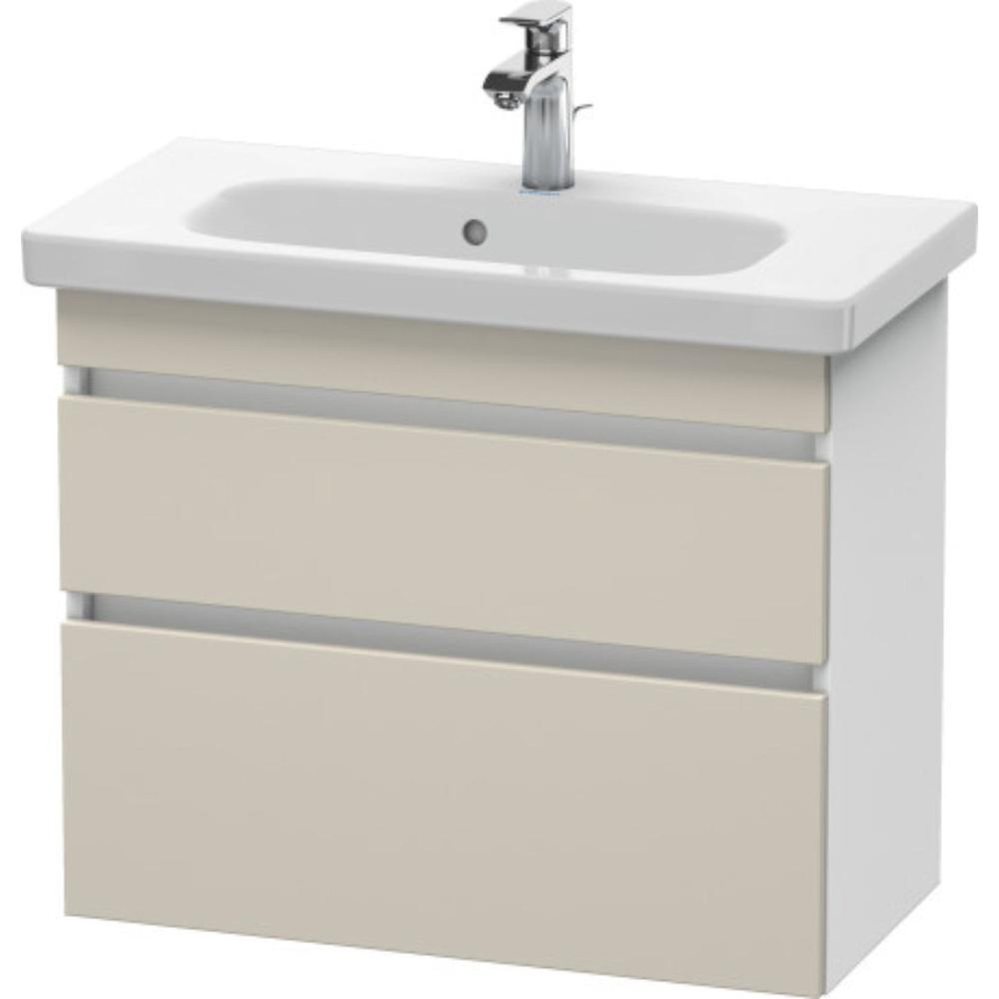 Duravit DuraStyle 29" x 24" x 14" Two Drawer Wall-Mount Vanity Unit in Taupe and White (DS649909118)