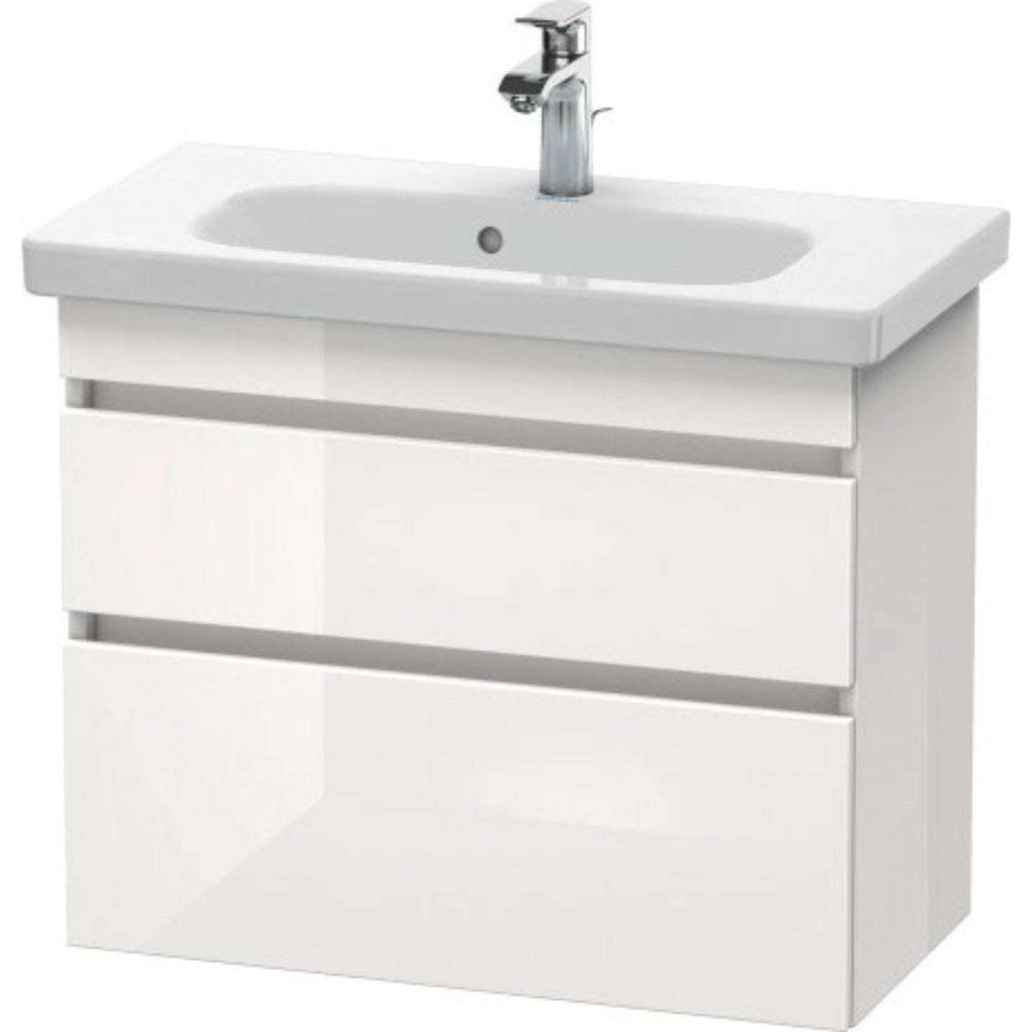 Duravit DuraStyle 29" x 24" x 14" Two Drawer Wall-Mount Vanity Unit in White High Gloss (DS649902222)