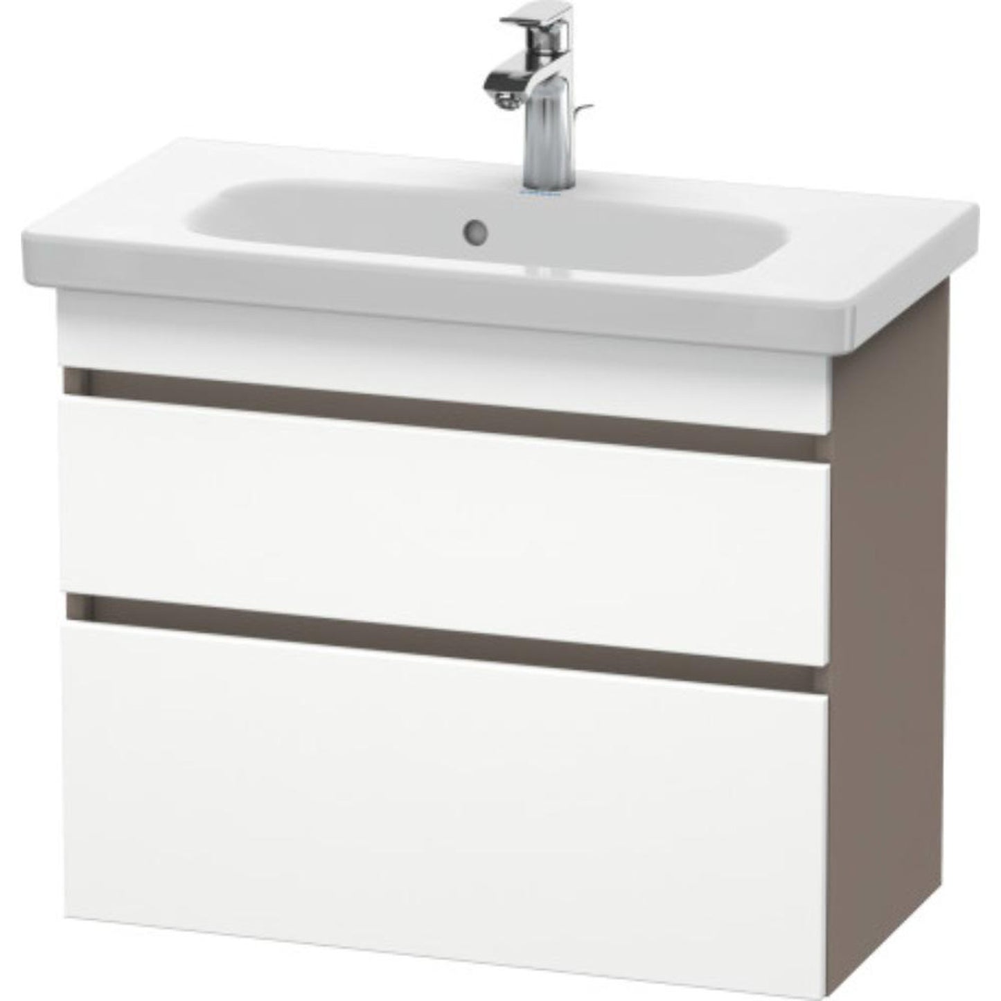 Duravit DuraStyle 29" x 24" x 14" Two Drawer Wall-Mount Vanity Unit in White Matt and Basalt (DS649901843)