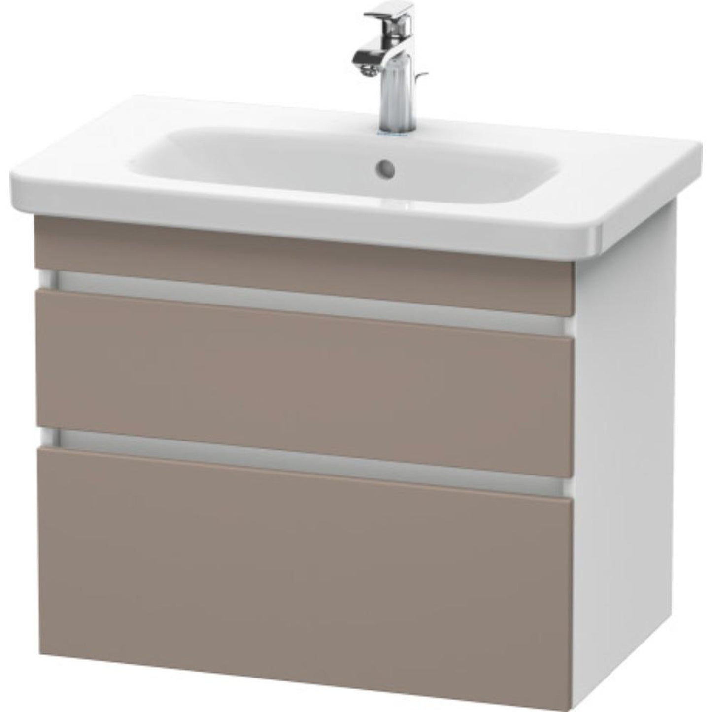 Duravit DuraStyle 29" x 24" x 18" Two Drawer Wall-Mount Vanity Unit in Basalt and White (DS648104318)