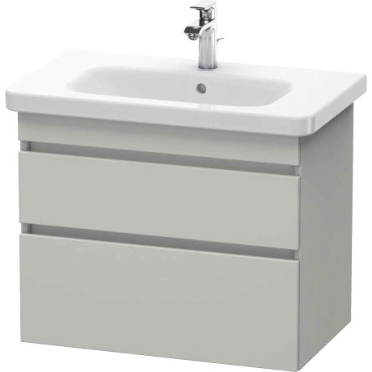 Duravit DuraStyle 29" x 24" x 18" Two Drawer Wall-Mount Vanity Unit in Concrete Grey Matt (DS648100707)