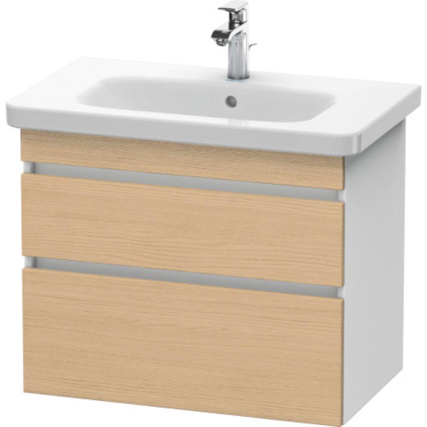 Duravit DuraStyle 29" x 24" x 18" Two Drawer Wall-Mount Vanity Unit in Natural Oak and White (DS648103018)