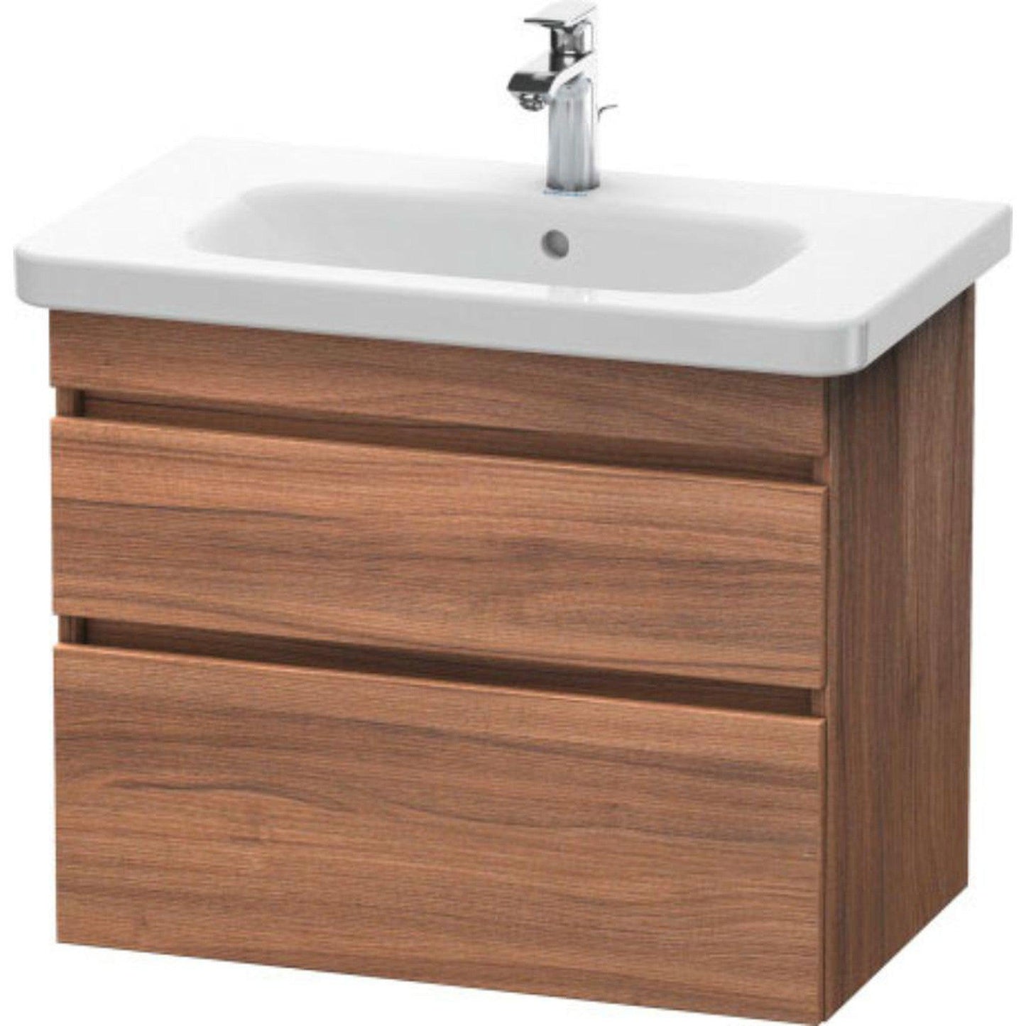 Duravit DuraStyle 29" x 24" x 18" Two Drawer Wall-Mount Vanity Unit in Natural Walnut (DS648107979)