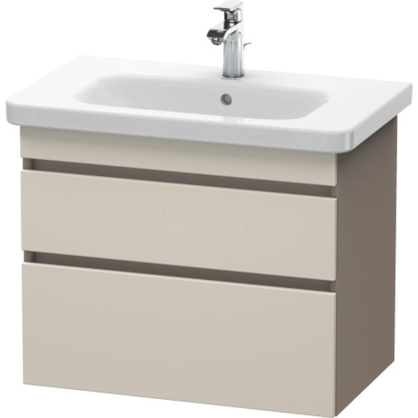 Duravit DuraStyle 29" x 24" x 18" Two Drawer Wall-Mount Vanity Unit in Taupe and Basalt (DS648109143)