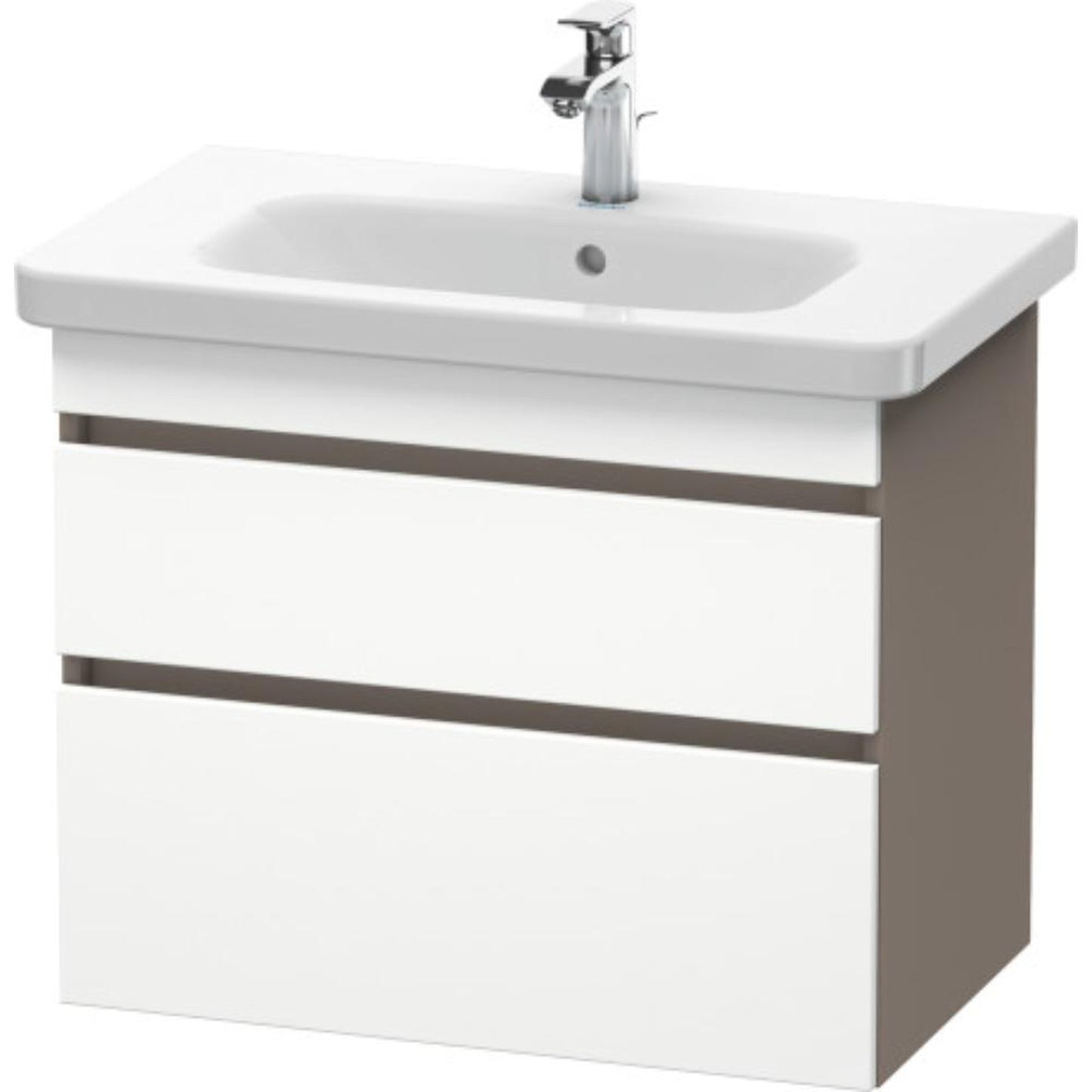 Duravit DuraStyle 29" x 24" x 18" Two Drawer Wall-Mount Vanity Unit in White Matt and Basalt (DS648101843)