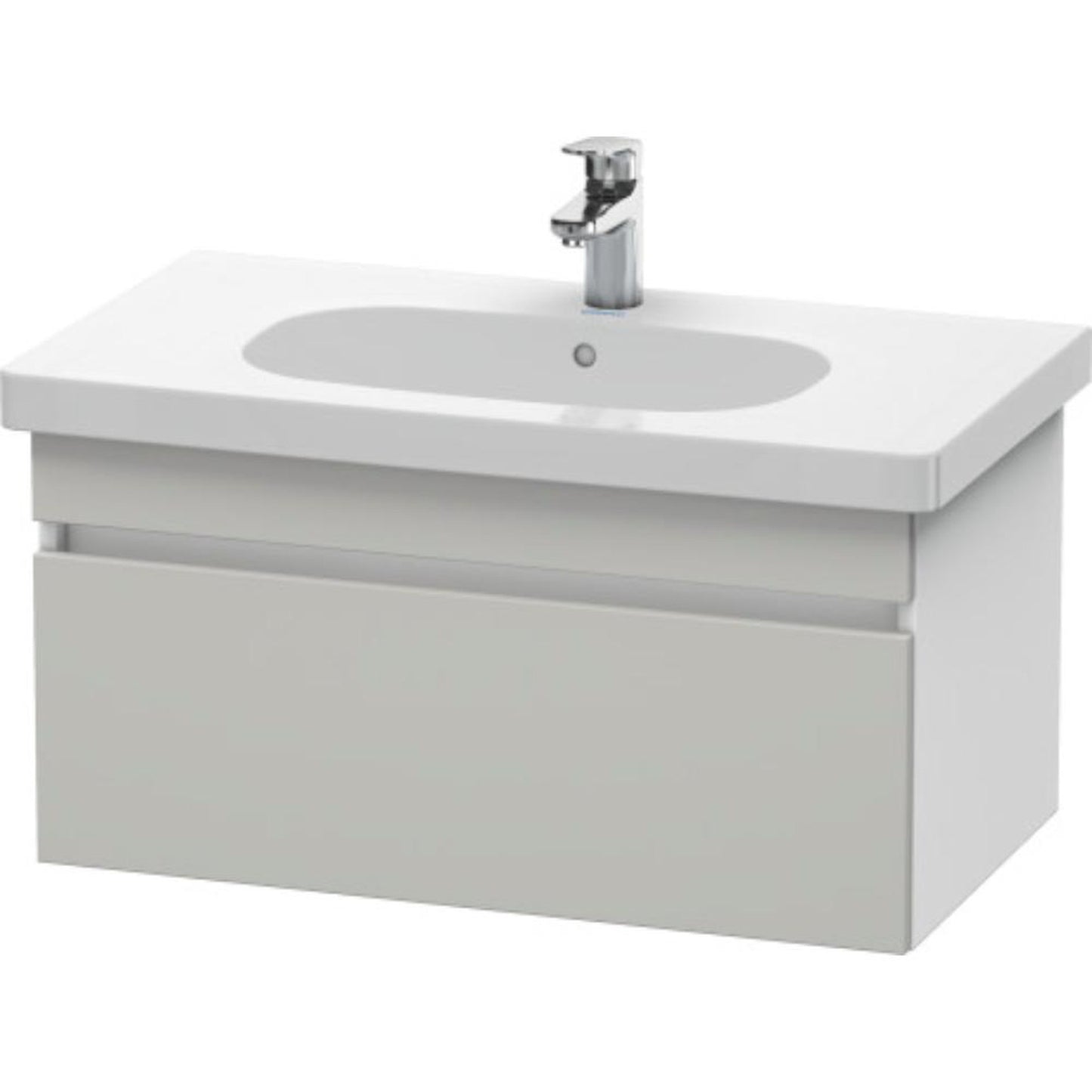 Duravit DuraStyle 31" x 16" x 18" One Drawer Wall-Mount Vanity Unit in Concrete Grey Matt and White (DS638400718)