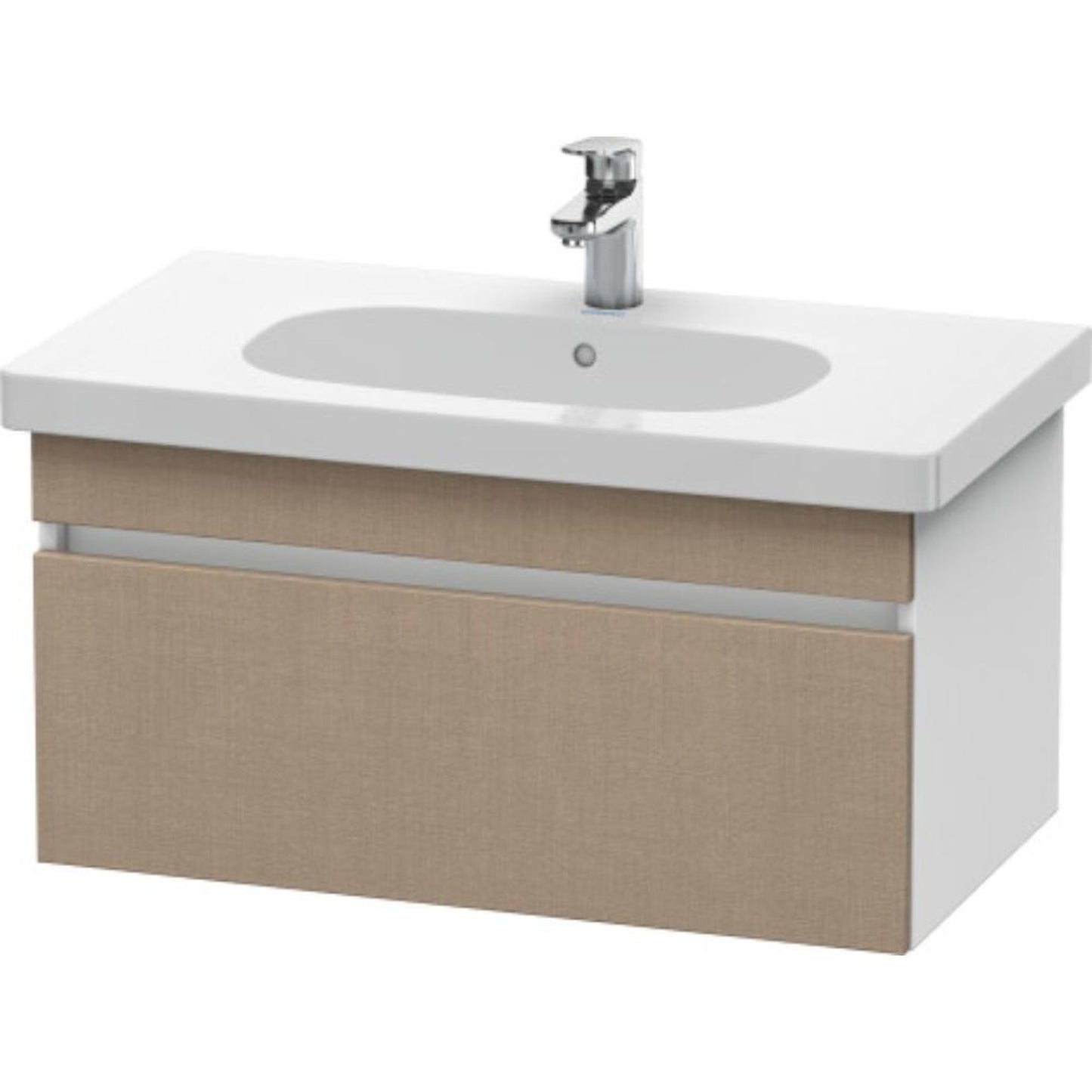 Duravit DuraStyle 31" x 16" x 18" One Drawer Wall-Mount Vanity Unit in Linen and White (DS638407518)