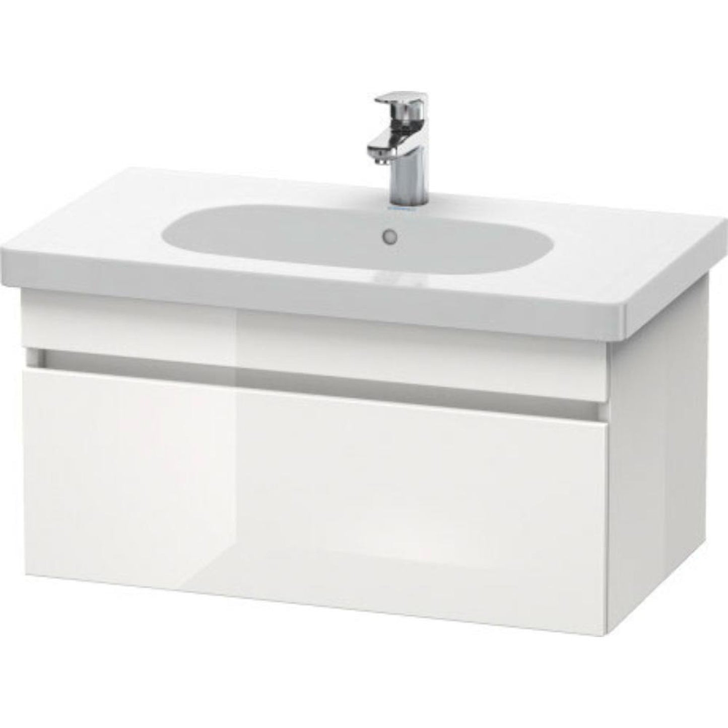 Duravit DuraStyle 31" x 16" x 18" One Drawer Wall-Mount Vanity Unit in White High Gloss (DS638402222)