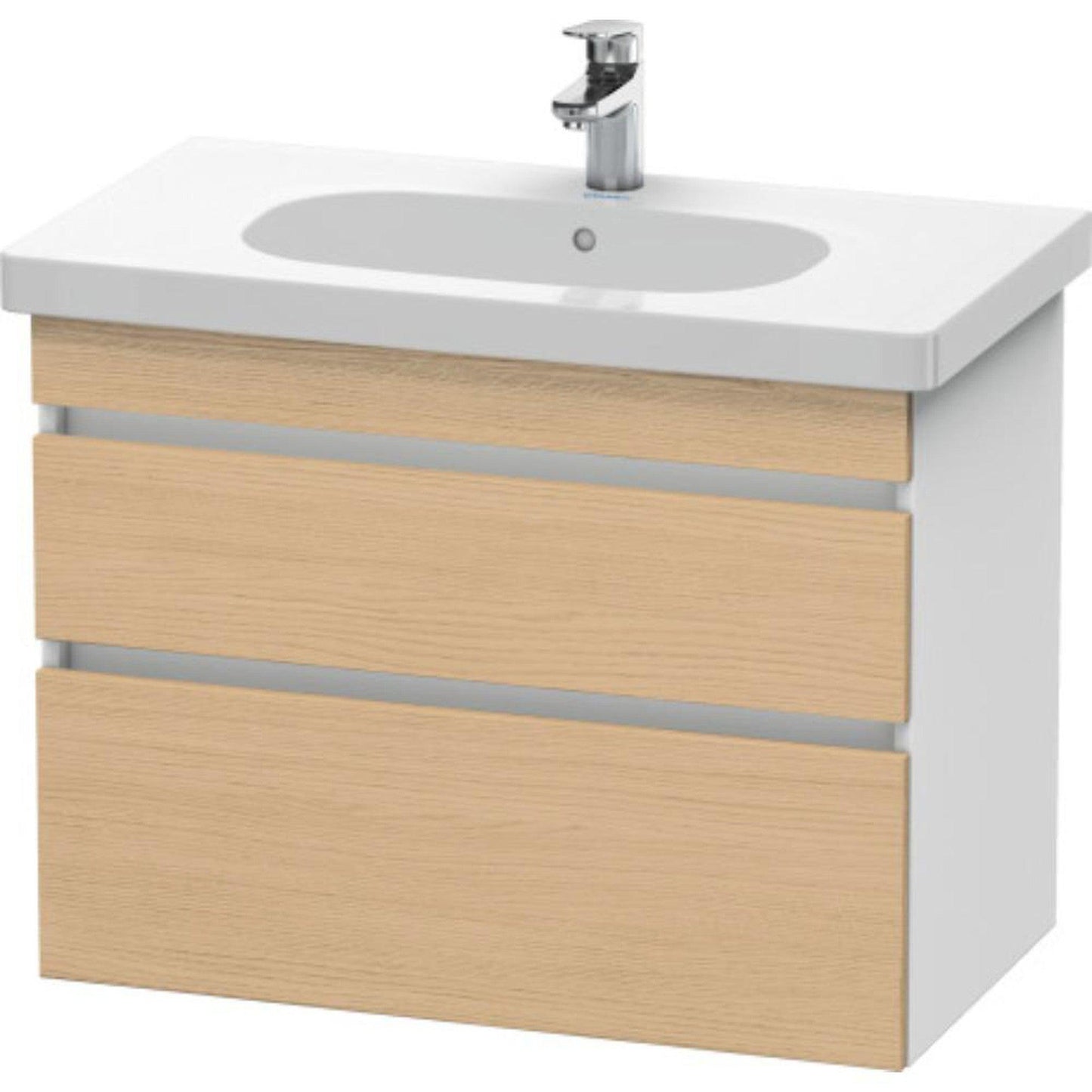 Duravit DuraStyle 31" x 24" x 18" Two Drawer Wall-Mount Vanity Unit in Natural Oak and White (DS648403018)