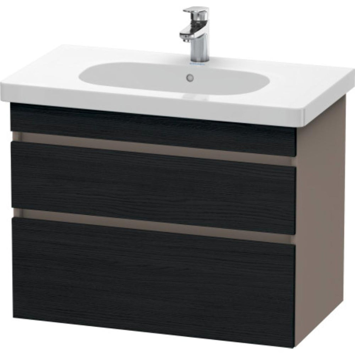 Duravit DuraStyle 31" x 24" x 18" Two Drawer Wall-Mount Vanity Unit in Oak Black and Basalt (DS648401643)