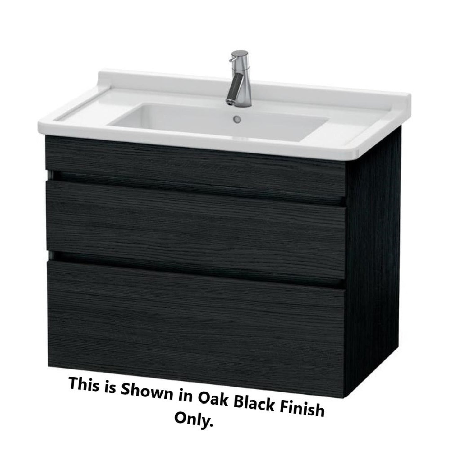 Duravit DuraStyle 31" x 24" x 18" Two Drawer Wall-Mount Vanity Unit in Oak Black and White (DS648801618)