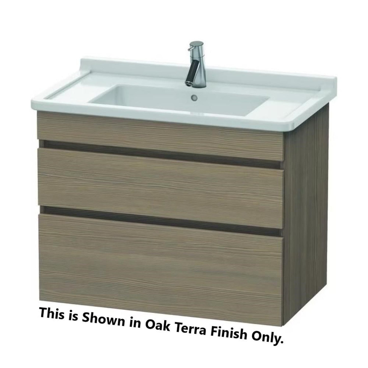 Duravit DuraStyle 31" x 24" x 18" Two Drawer Wall-Mount Vanity Unit in Oak Terra and Basalt (DS648803543)