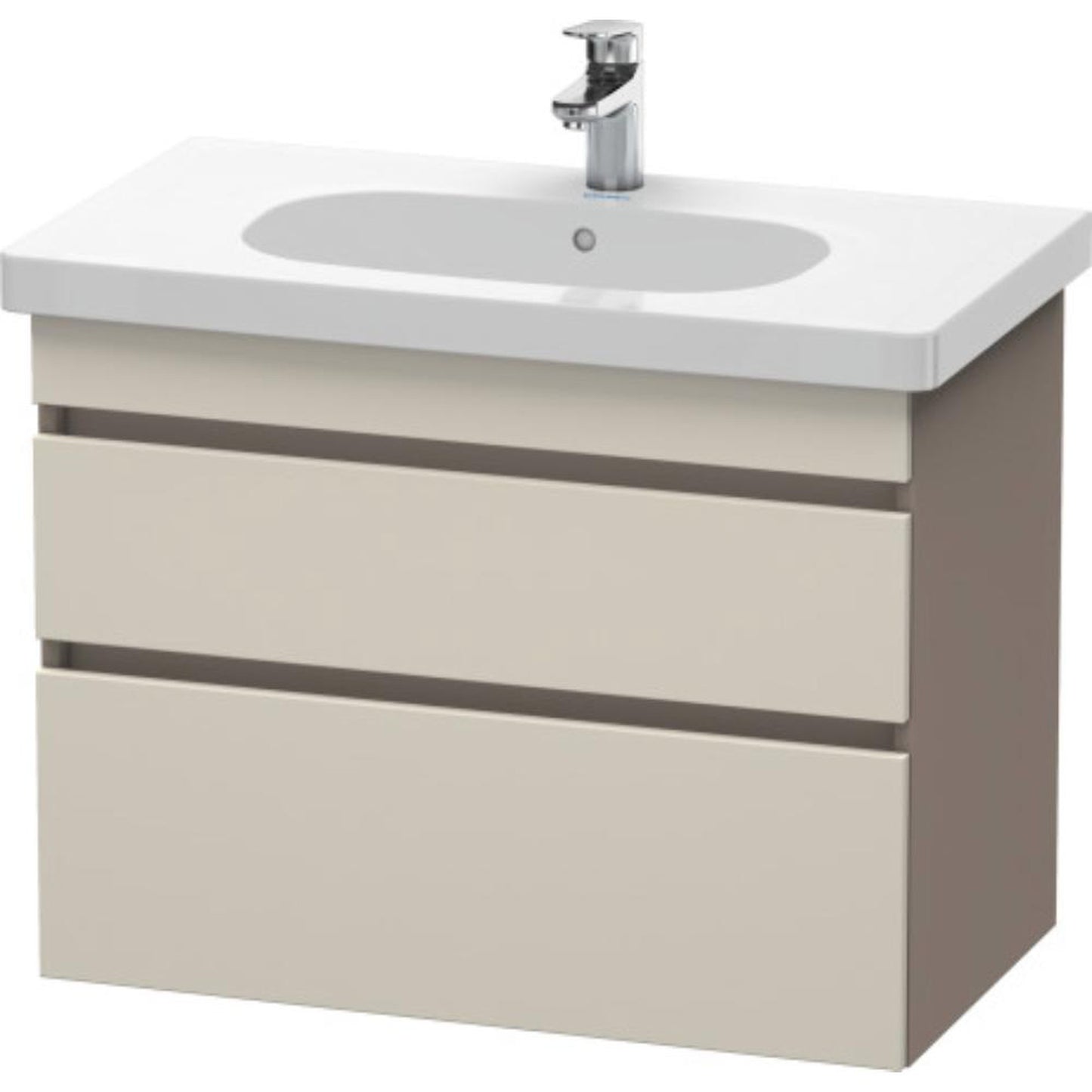 Duravit DuraStyle 31" x 24" x 18" Two Drawer Wall-Mount Vanity Unit in Taupe and Basalt (DS648409143)