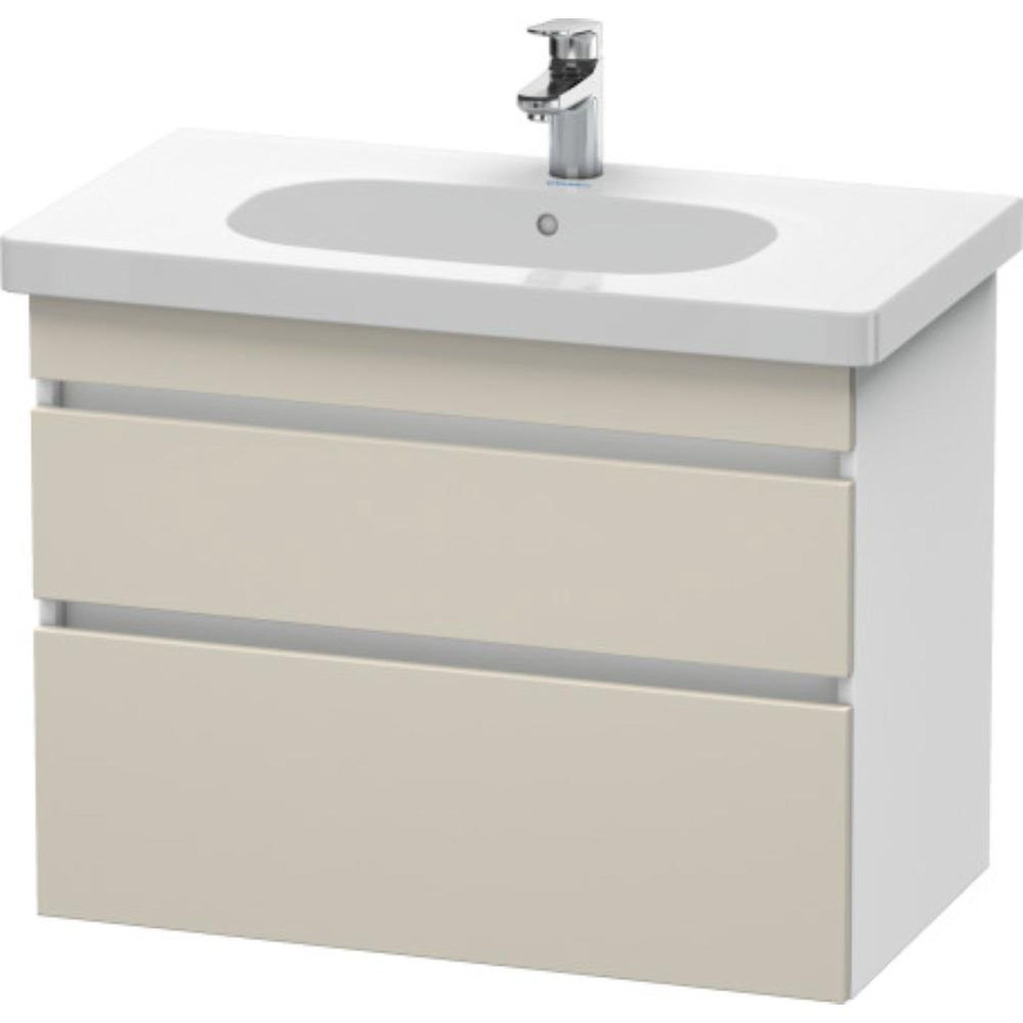 Duravit DuraStyle 31" x 24" x 18" Two Drawer Wall-Mount Vanity Unit in Taupe and White (DS648409118)