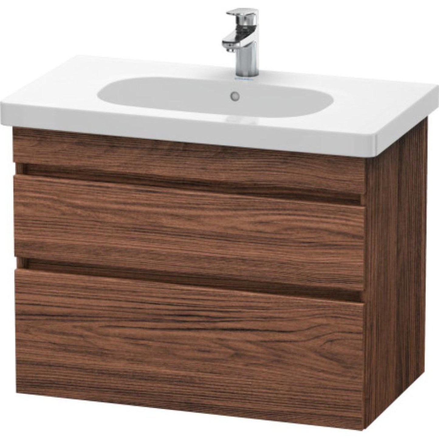 Duravit DuraStyle 31" x 24" x 18" Two Drawer Wall-Mount Vanity Unit in Walnut Dark (DS648402121)
