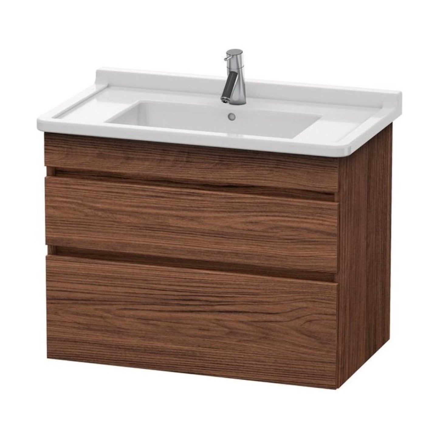 Duravit DuraStyle 31" x 24" x 18" Two Drawer Wall-Mount Vanity Unit in Walnut Dark (DS648802121)