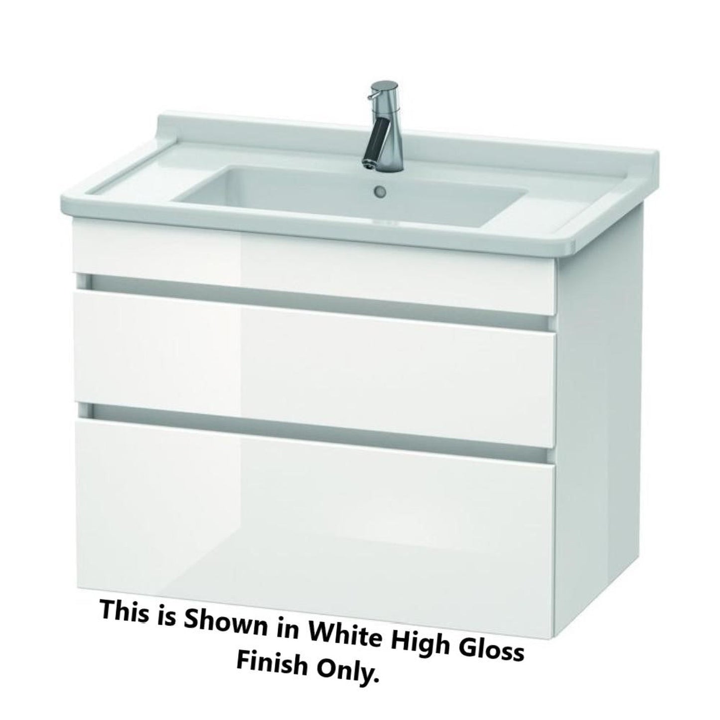 Duravit DuraStyle 31" x 24" x 18" Two Drawer Wall-Mount Vanity Unit in White High Gloss and White Matt (DS648802218)