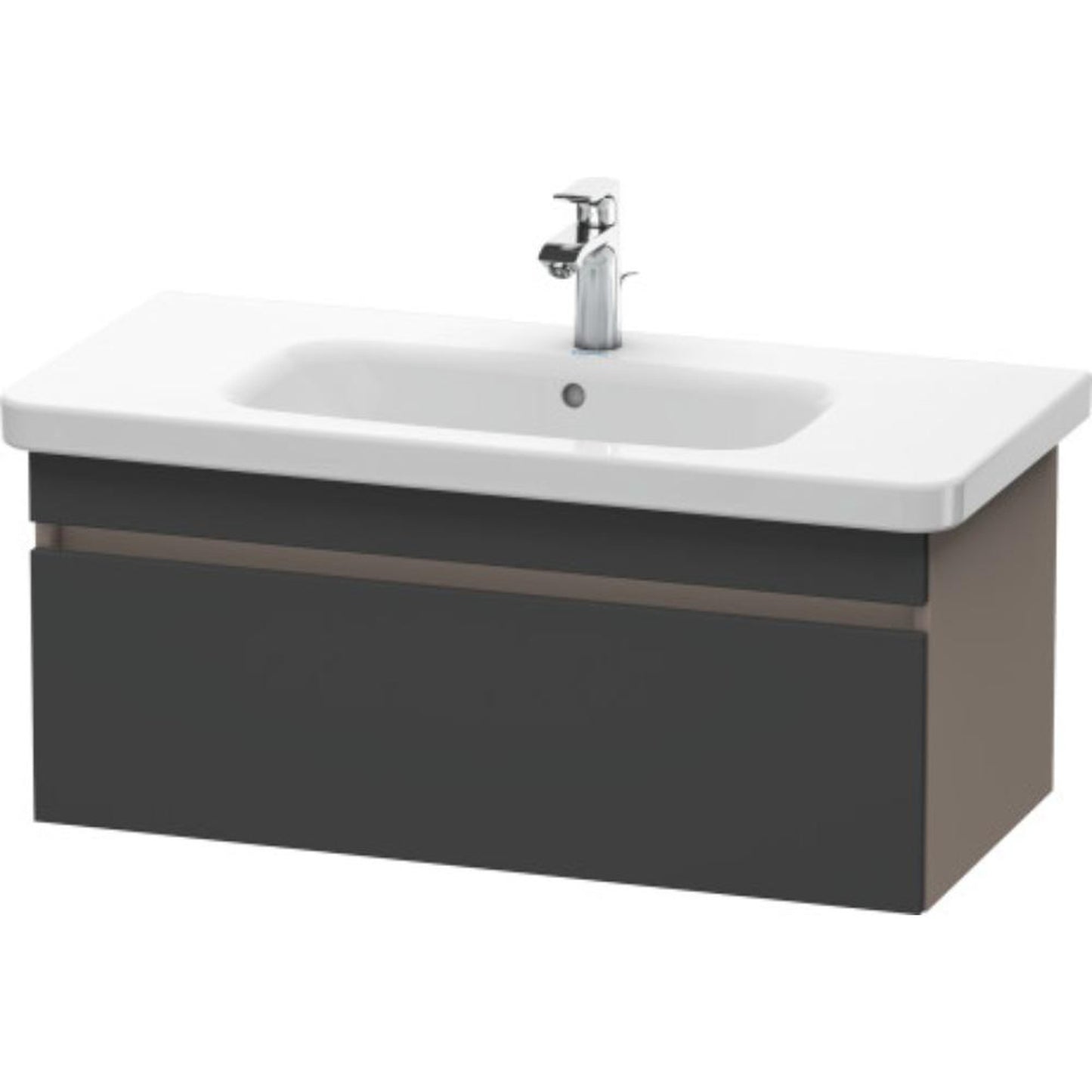 Duravit DuraStyle 37" x 16" x 18" One Drawer Wall-Mount Vanity Unit in Graphite and Basalt (DS638204943)