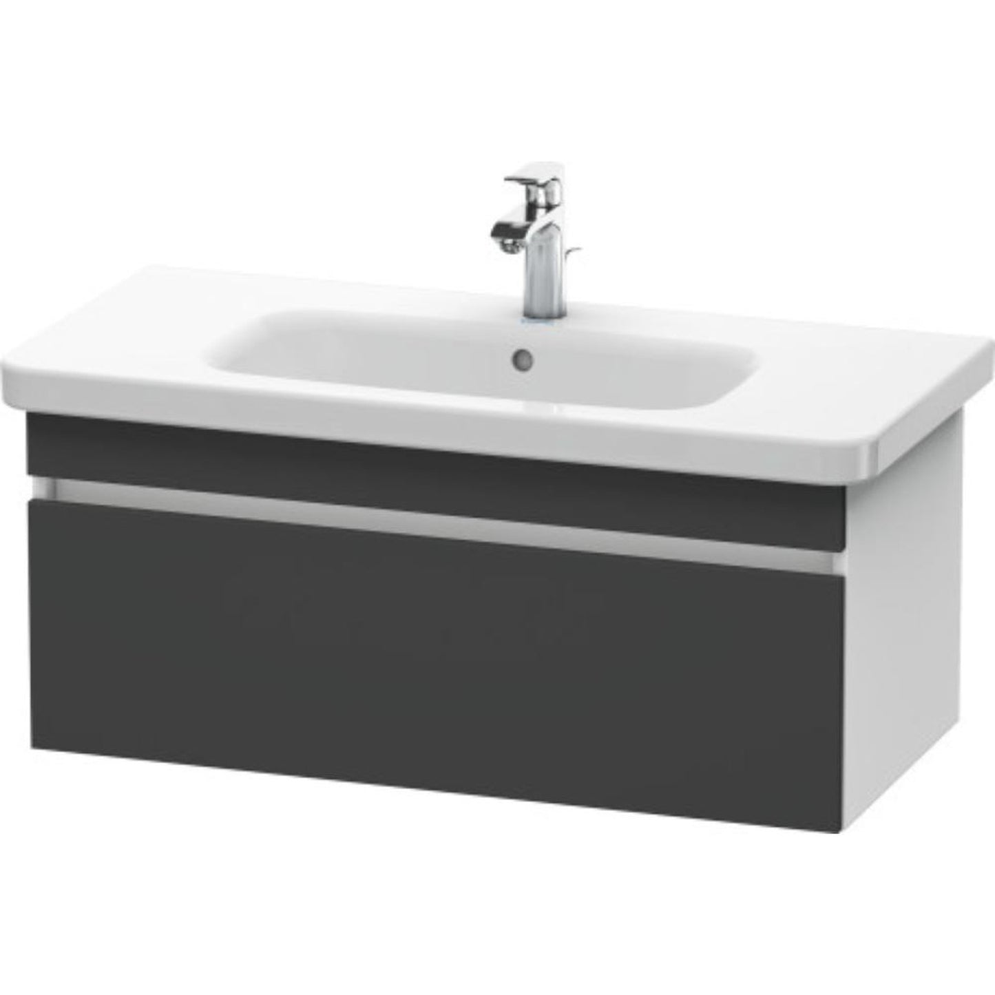 Duravit DuraStyle 37" x 16" x 18" One Drawer Wall-Mount Vanity Unit in Graphite and White (DS638204918)