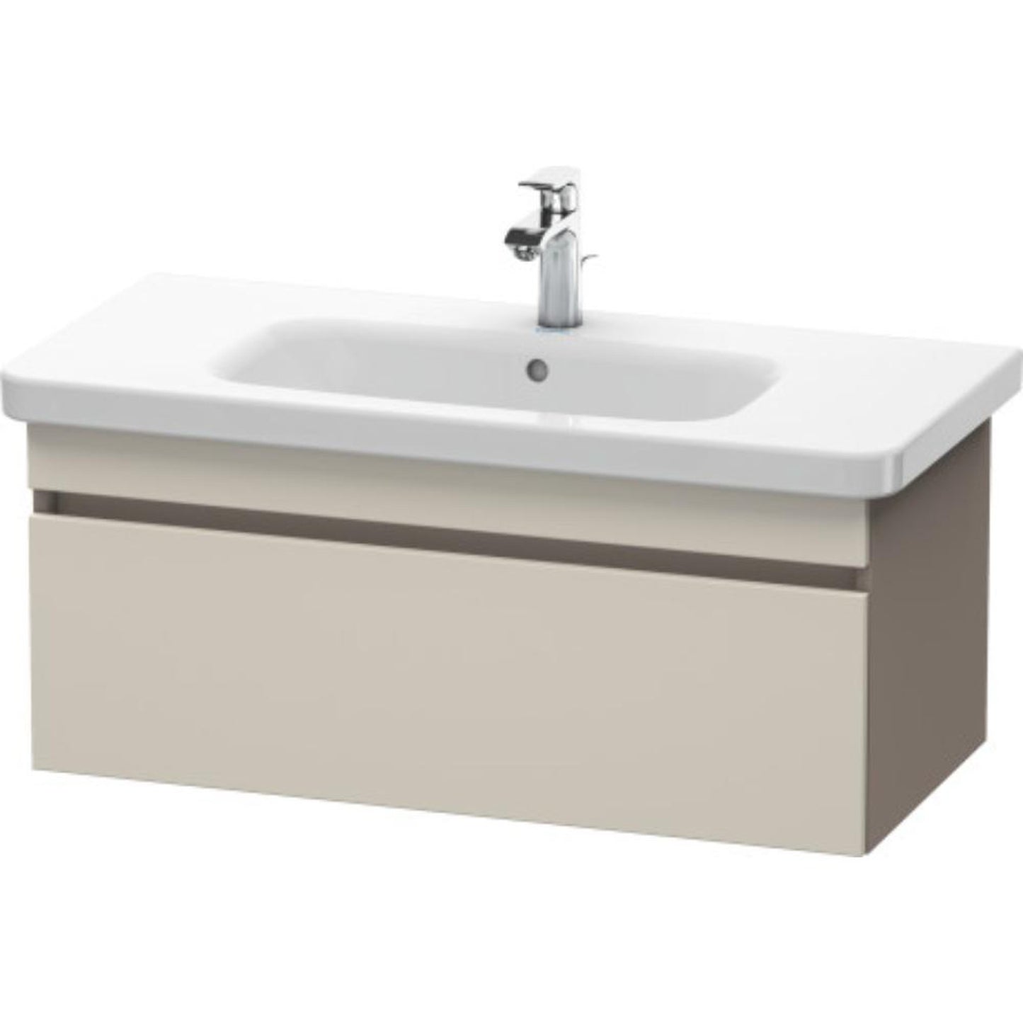 Duravit DuraStyle 37" x 16" x 18" One Drawer Wall-Mount Vanity Unit in Taupe and Basalt (DS638209143)