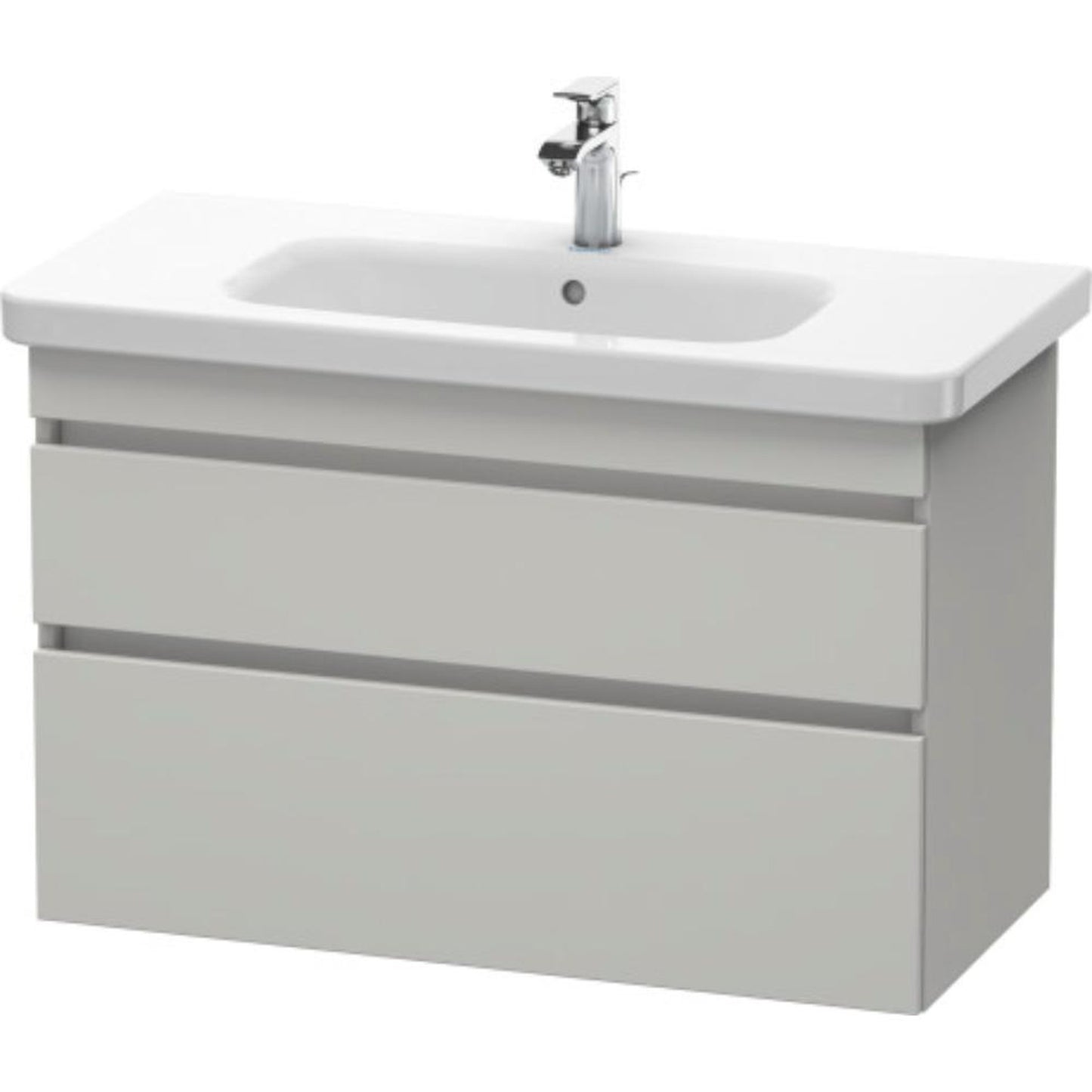 Duravit DuraStyle 37" x 24" x 18" Two Drawer Wall-Mount Vanity Unit in Concrete Grey Matt (DS648200707)