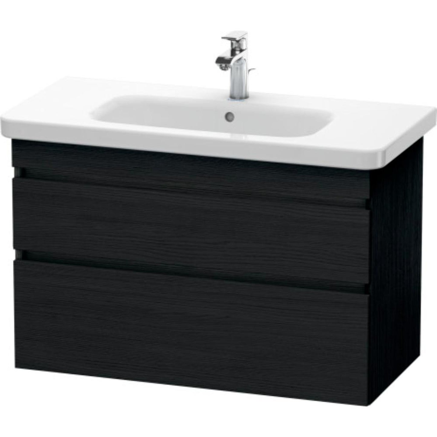 Duravit DuraStyle 37" x 24" x 18" Two Drawer Wall-Mount Vanity Unit in Oak Black (DS648201616)