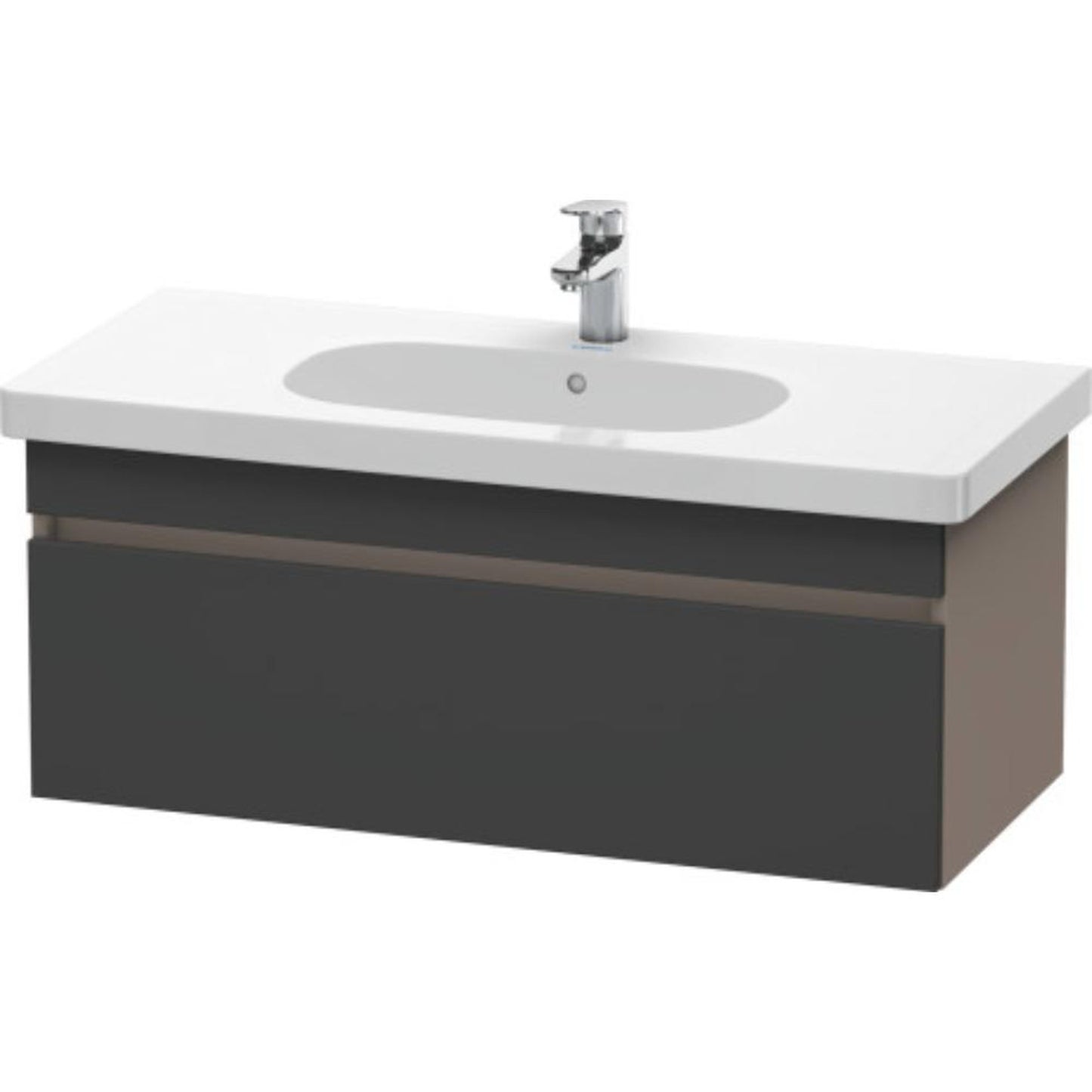 Duravit DuraStyle 39" x 16" x 18" One Drawer Wall-Mount Vanity Unit in Graphite and Basalt (DS638504943)