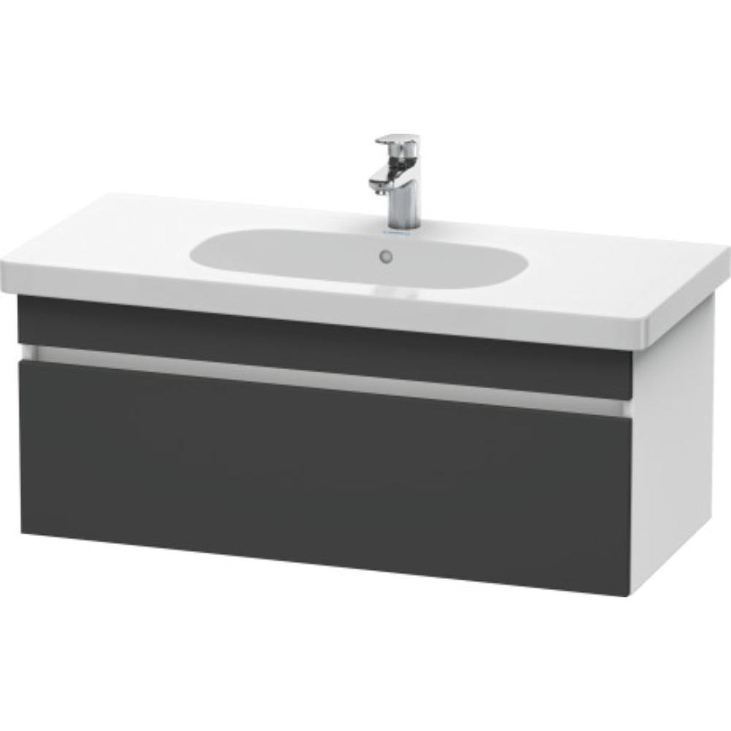 Duravit DuraStyle 39" x 16" x 18" One Drawer Wall-Mount Vanity Unit in Graphite and White (DS638504918)