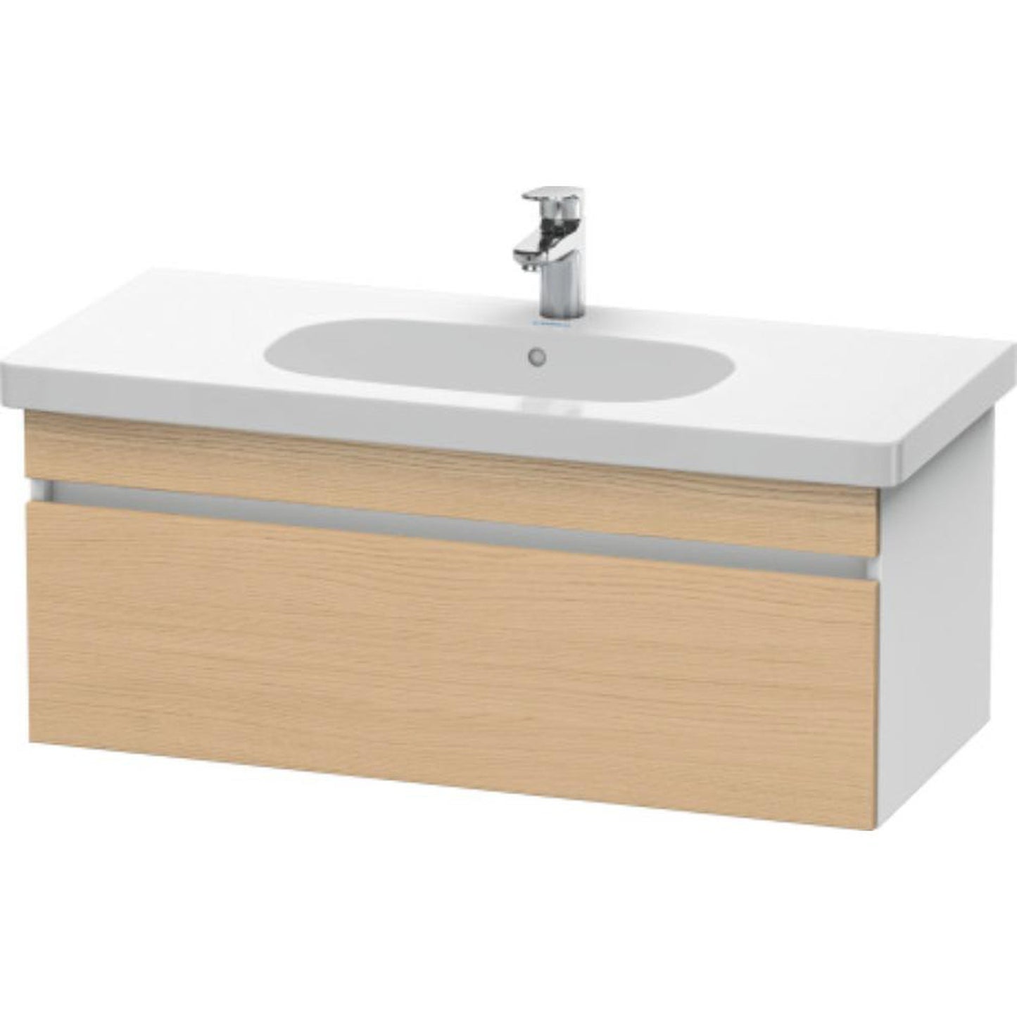 Duravit DuraStyle 39" x 16" x 18" One Drawer Wall-Mount Vanity Unit in Natural Oak and White (DS638503018)