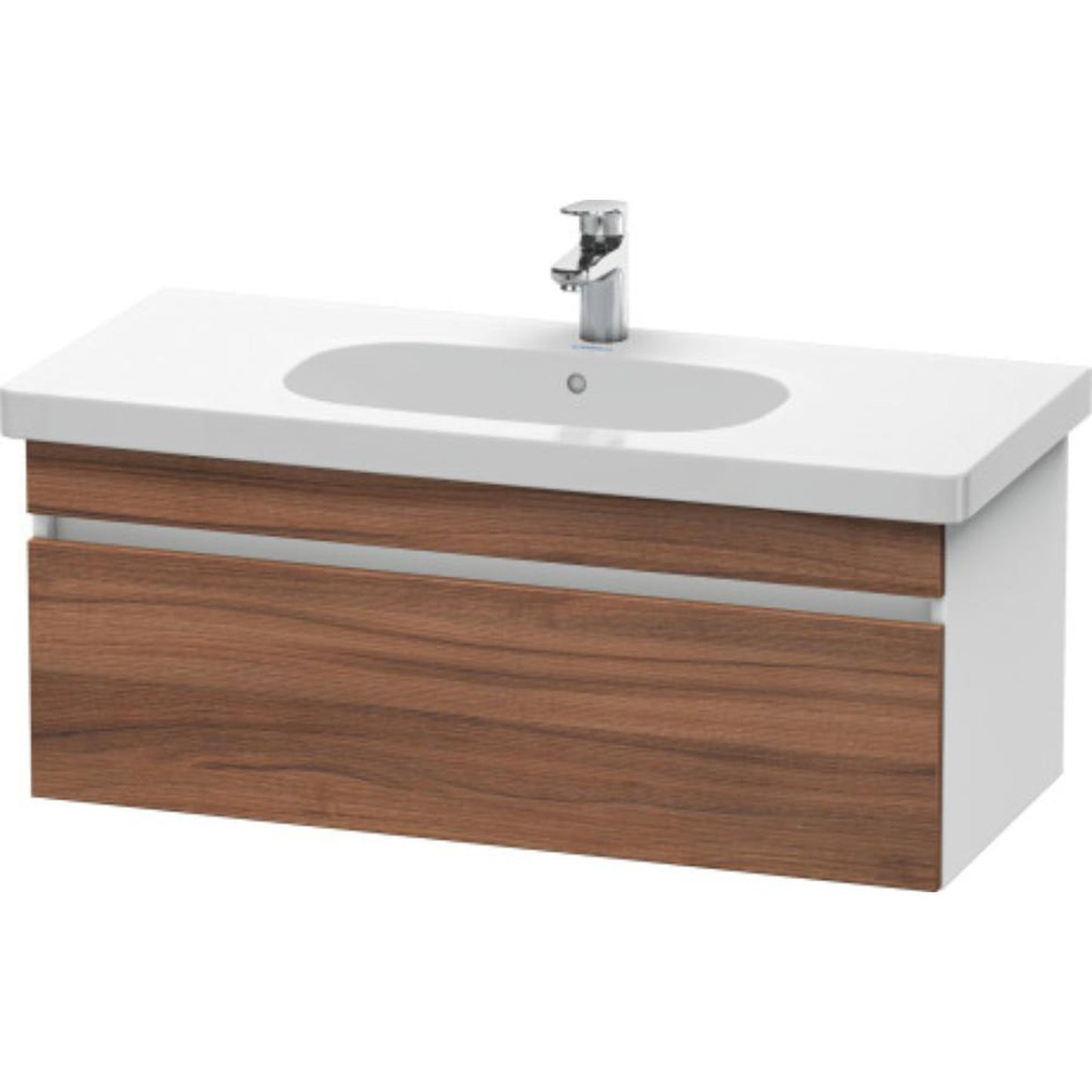 Duravit DuraStyle 39" x 16" x 18" One Drawer Wall-Mount Vanity Unit in Natural Walnut and White (DS638507918)