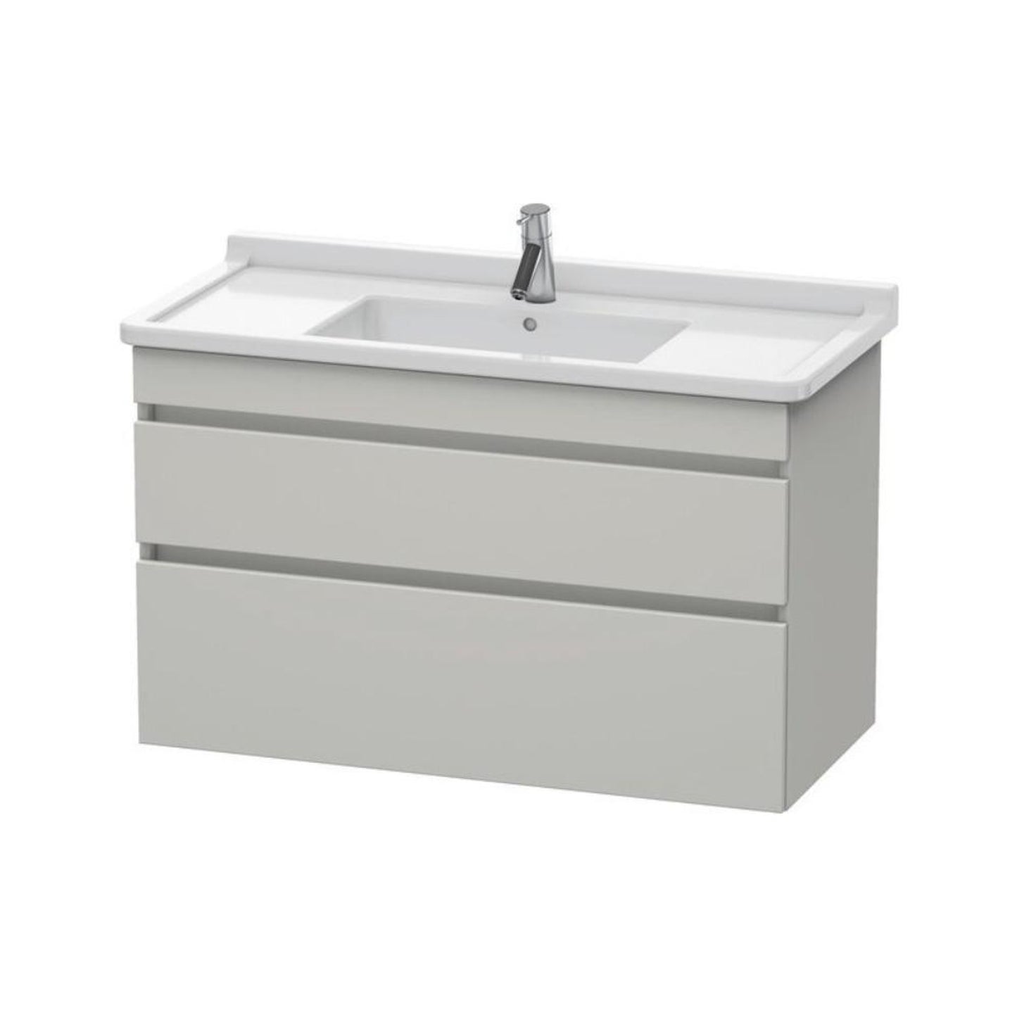Duravit DuraStyle 39" x 24" x 18" Two Drawer Wall-Mount Vanity Unit in Concrete Grey Matt (DS648900707)