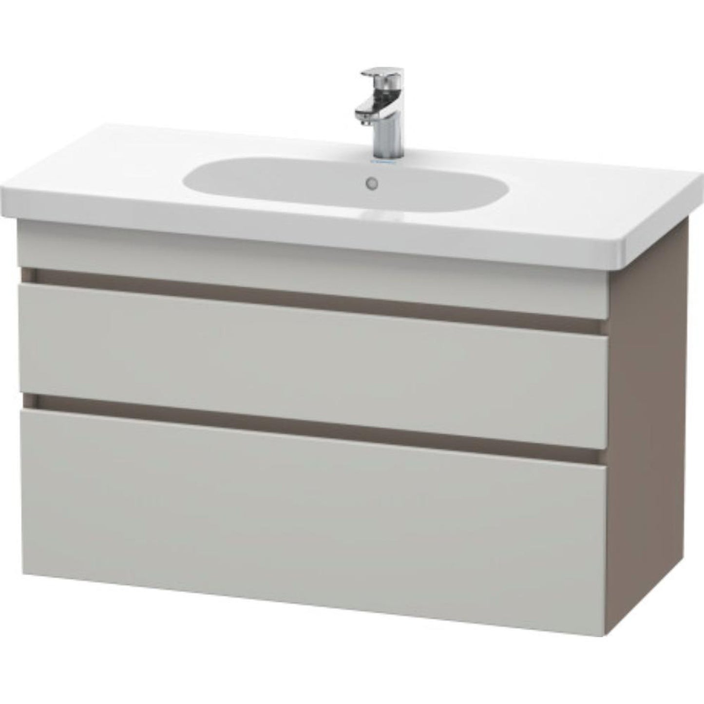 Duravit DuraStyle 39" x 24" x 18" Two Drawer Wall-Mount Vanity Unit in Concrete Grey Matt and Basalt (DS648500743)