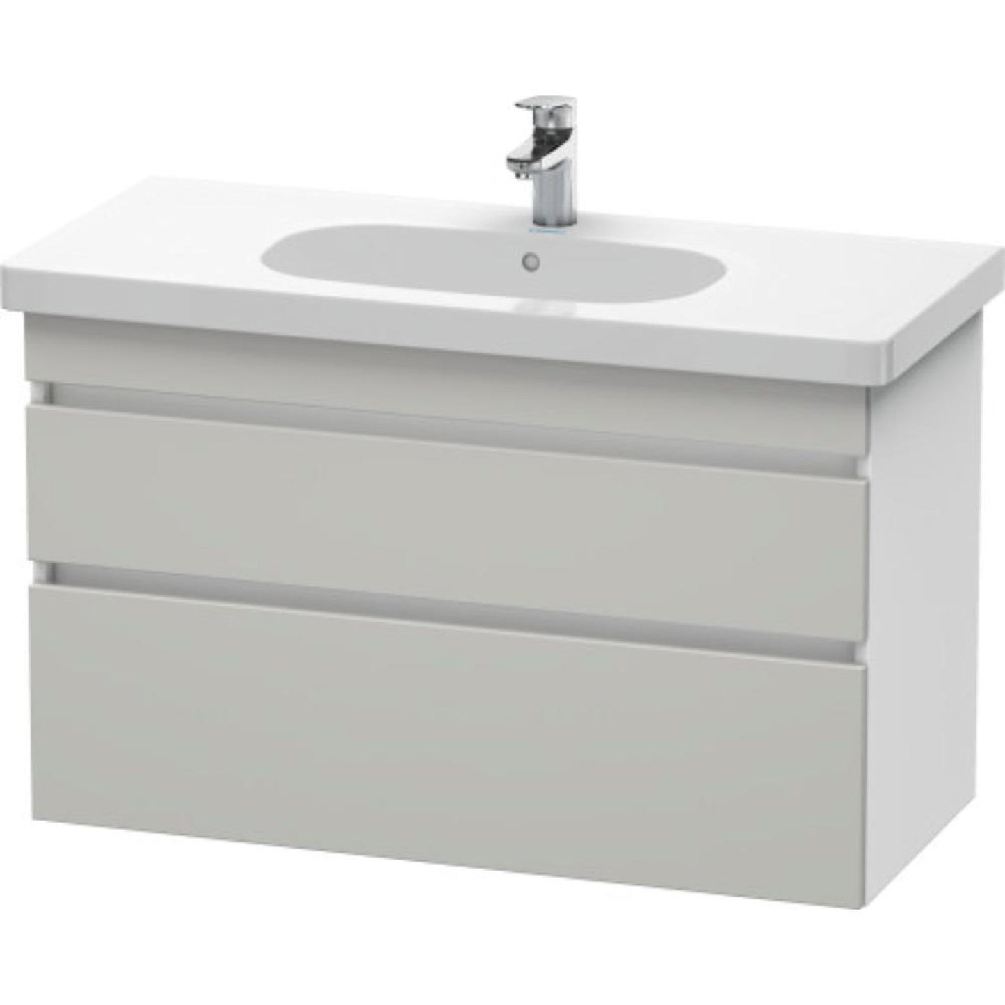 Duravit DuraStyle 39" x 24" x 18" Two Drawer Wall-Mount Vanity Unit in Concrete Grey Matt and White (DS648500718)
