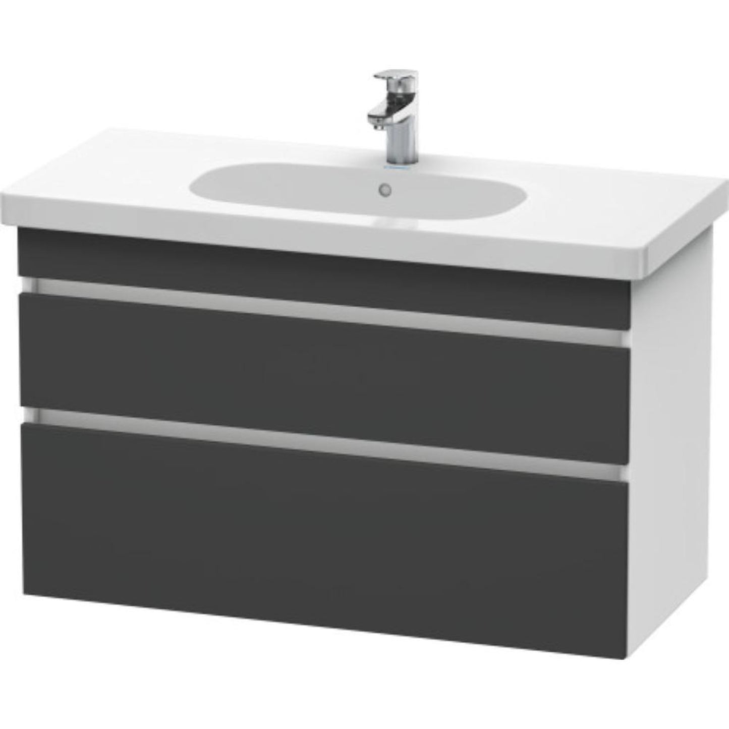 Duravit DuraStyle 39" x 24" x 18" Two Drawer Wall-Mount Vanity Unit in Graphite and White (DS648504918)