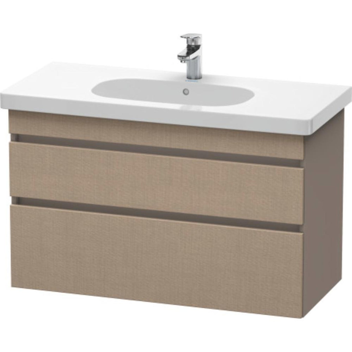 Duravit DuraStyle 39" x 24" x 18" Two Drawer Wall-Mount Vanity Unit in Linen and Basalt (DS648507543)