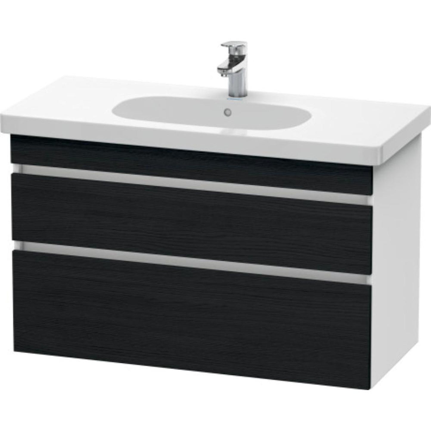 Duravit DuraStyle 39" x 24" x 18" Two Drawer Wall-Mount Vanity Unit in Oak Black and White (DS648501618)