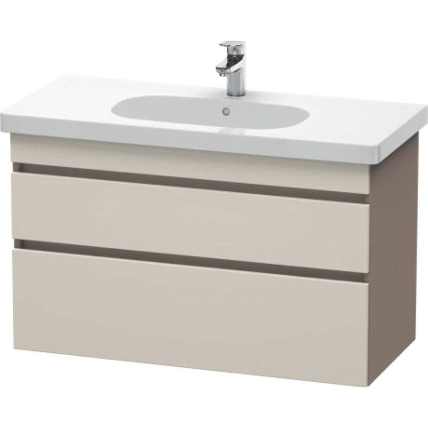 Duravit DuraStyle 39" x 24" x 18" Two Drawer Wall-Mount Vanity Unit in Taupe and Basalt (DS648509143)