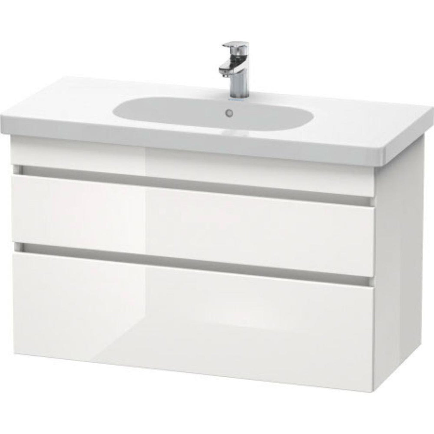 Duravit DuraStyle 39" x 24" x 18" Two Drawer Wall-Mount Vanity Unit in White High Gloss (DS648502222)