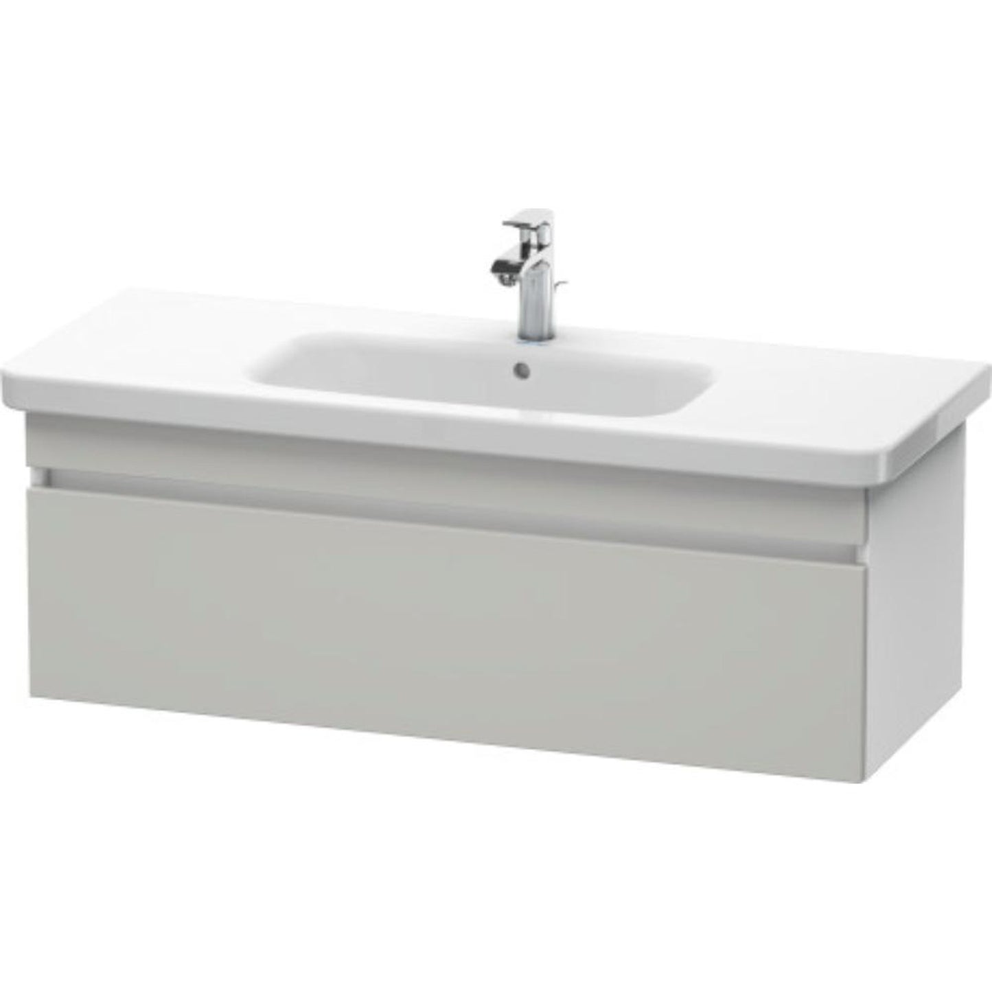 Duravit DuraStyle 44" x 16" x 18" One Drawer Wall-Mount Vanity Unit in Concrete Grey Matt and White (DS639500718)