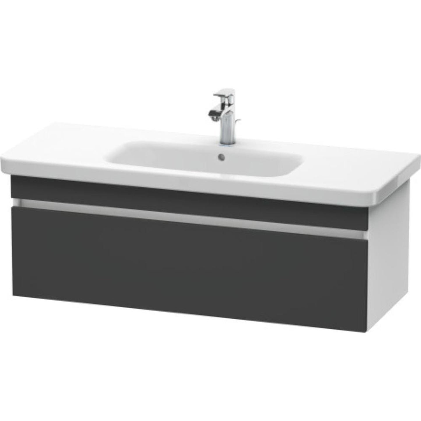 Duravit DuraStyle 44" x 16" x 18" One Drawer Wall-Mount Vanity Unit in Graphite and White (DS639504918)