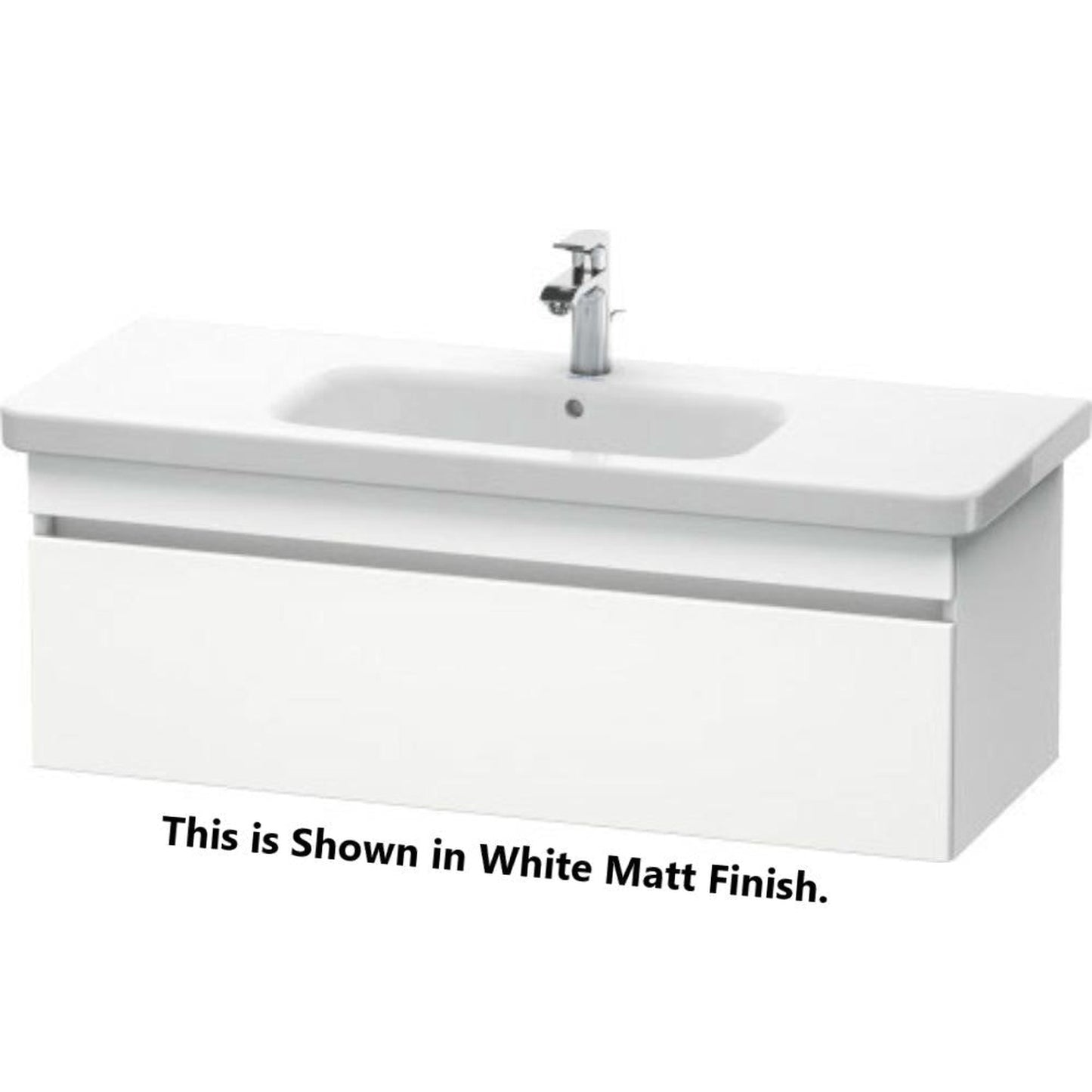 Duravit DuraStyle 44" x 16" x 18" One Drawer Wall-Mount Vanity Unit in Light Blue and Basalt (DS639500943)