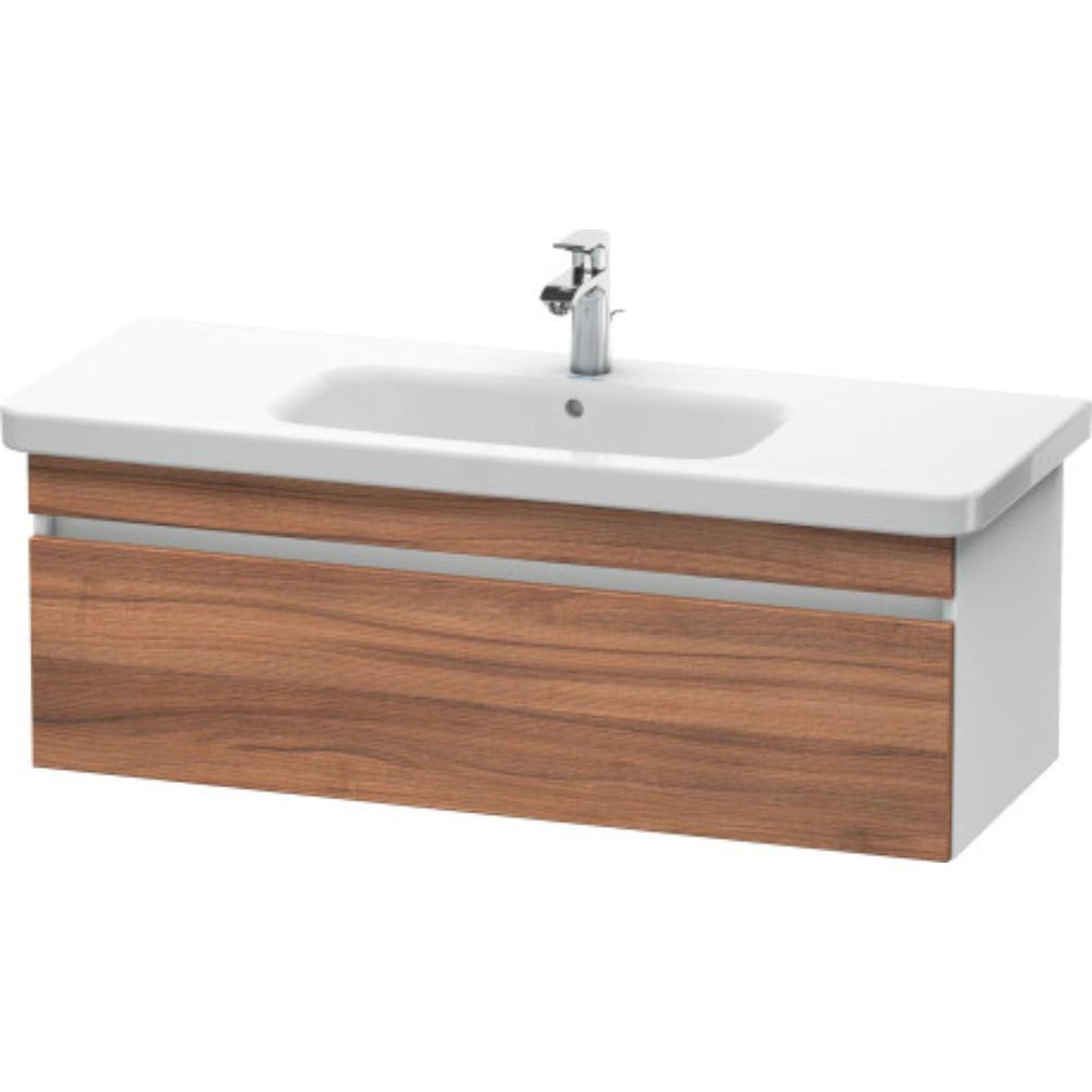 Duravit DuraStyle 44" x 16" x 18" One Drawer Wall-Mount Vanity Unit in Natural Walnut and White (DS639507918)