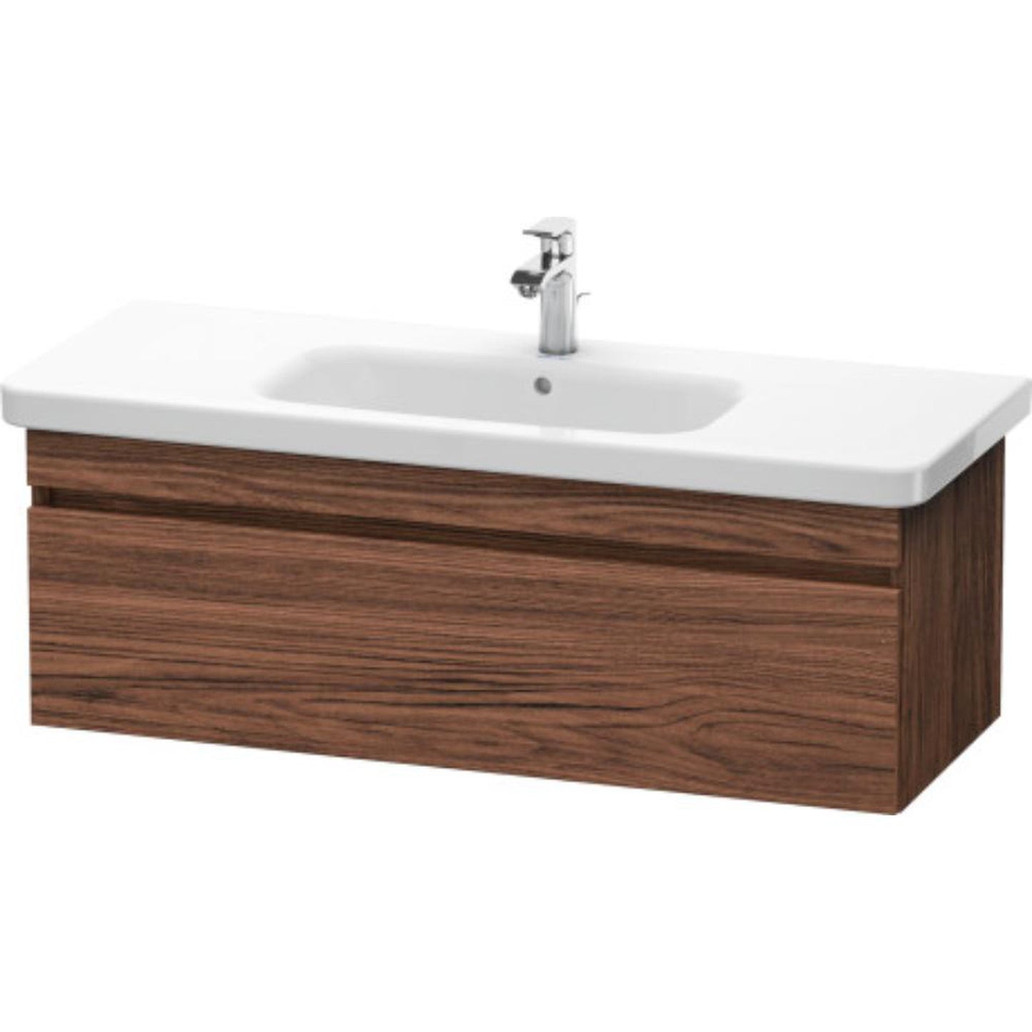 Duravit DuraStyle 44" x 16" x 18" One Drawer Wall-Mount Vanity Unit in Walnut Dark (DS639502121)