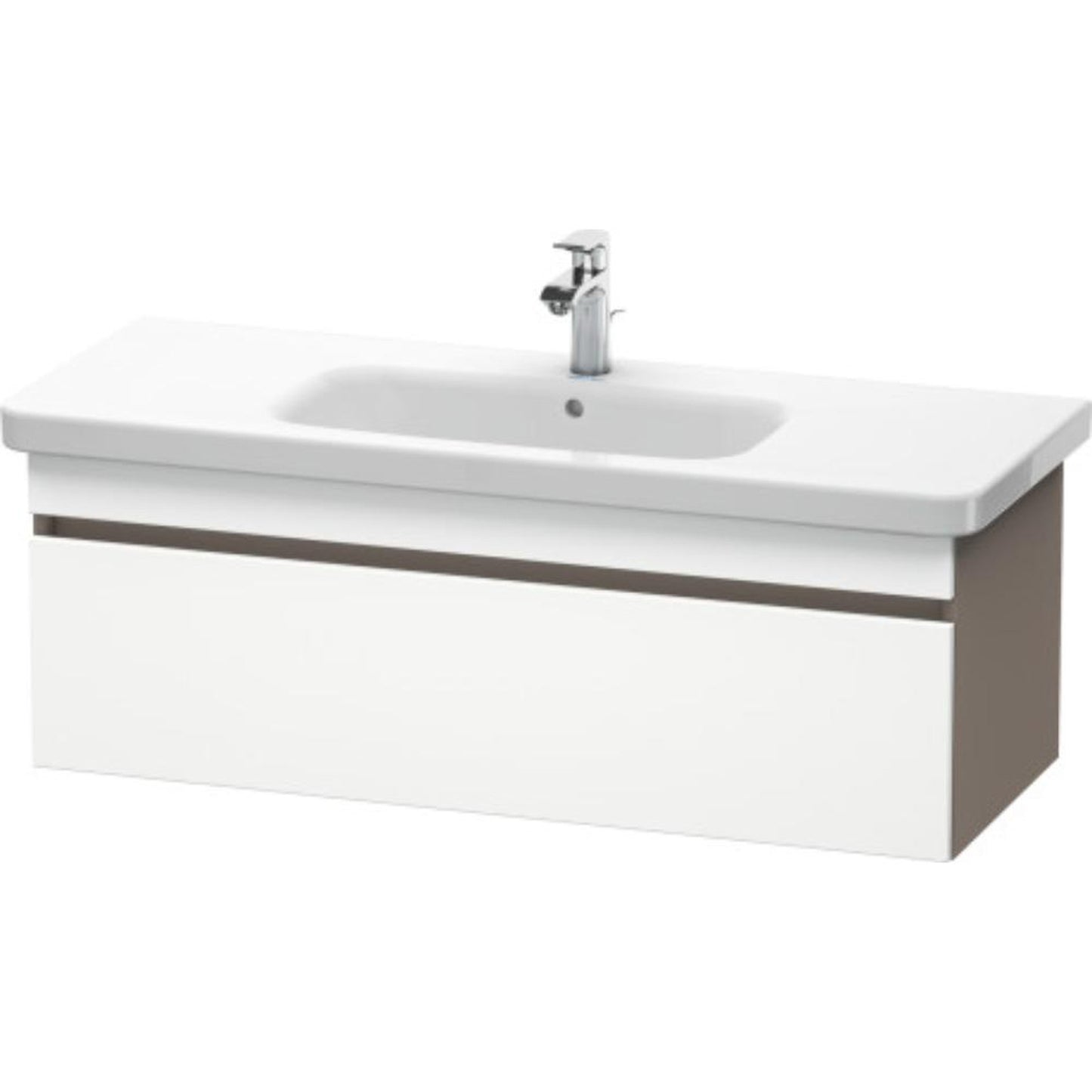 Duravit DuraStyle 44" x 16" x 18" One Drawer Wall-Mount Vanity Unit in White Matt and Basalt (DS639501843)