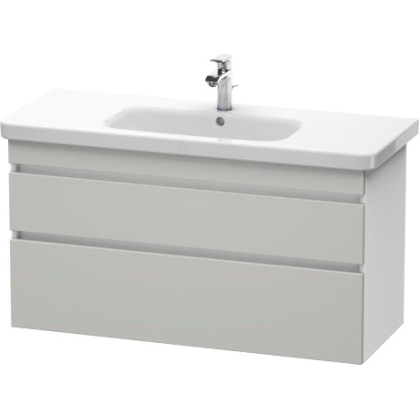 Duravit DuraStyle 44" x 24" x 18" Two Drawer Wall-Mount Vanity Unit in Concrete Grey Matt and White (DS649500718)