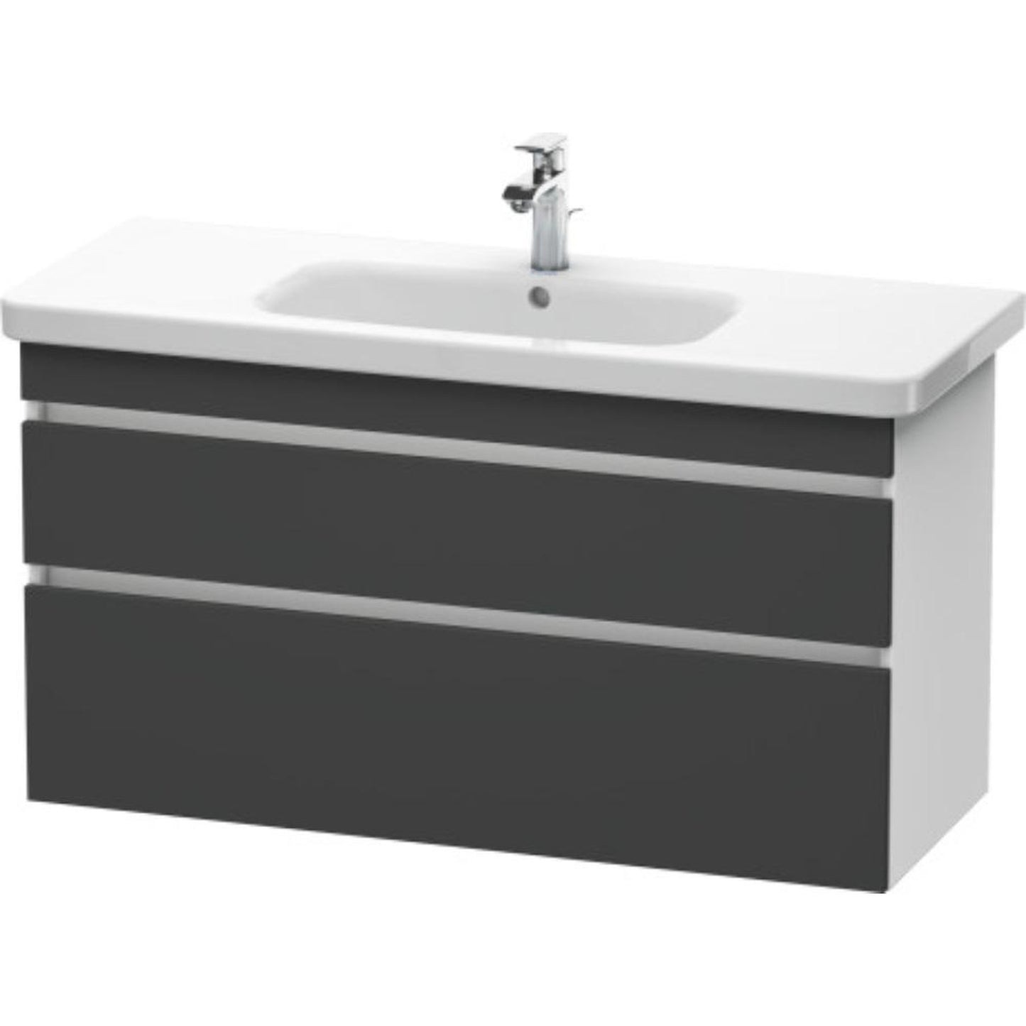 Duravit DuraStyle 44" x 24" x 18" Two Drawer Wall-Mount Vanity Unit in Graphite and White (DS649504918)