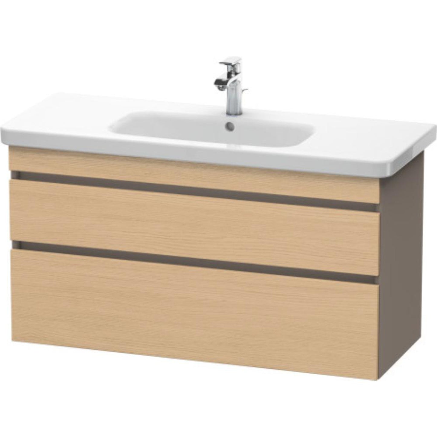 Duravit DuraStyle 44" x 24" x 18" Two Drawer Wall-Mount Vanity Unit in Natural Oak and Basalt (DS649503043)