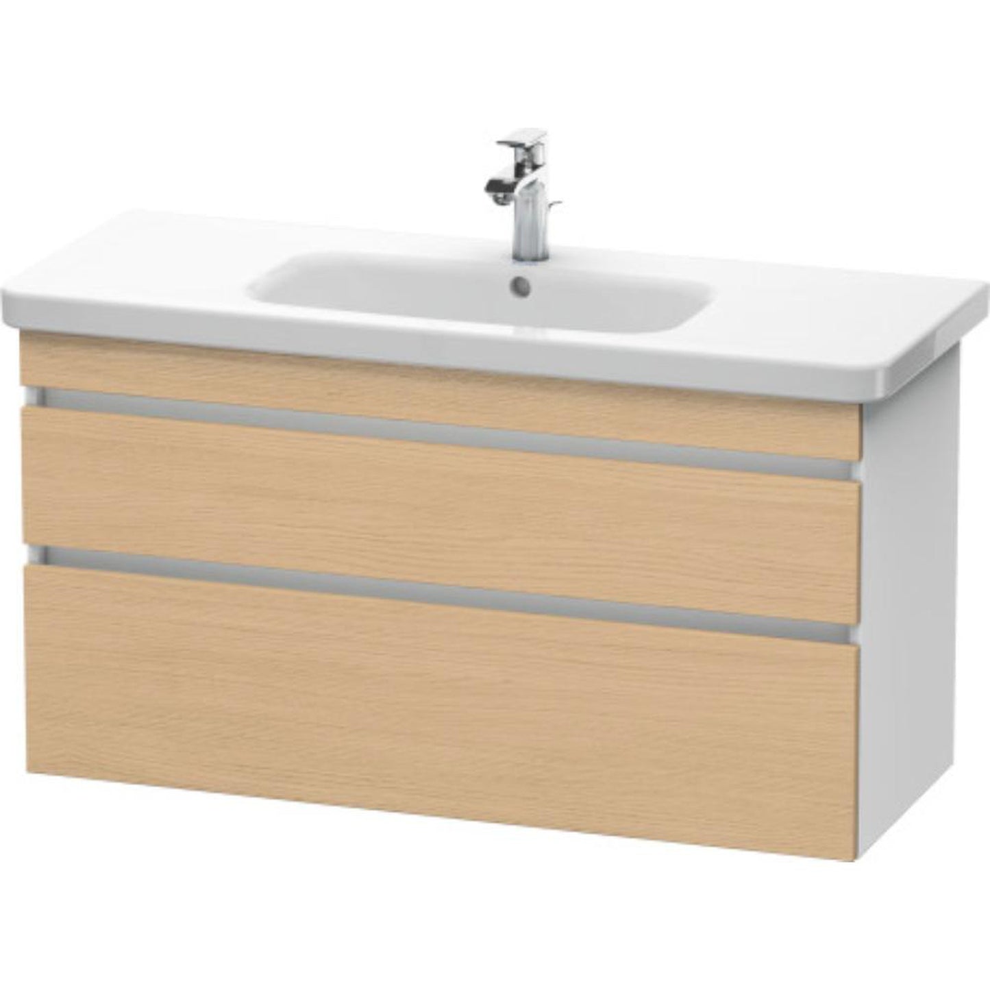 Duravit DuraStyle 44" x 24" x 18" Two Drawer Wall-Mount Vanity Unit in Natural Oak and White (DS649503018)