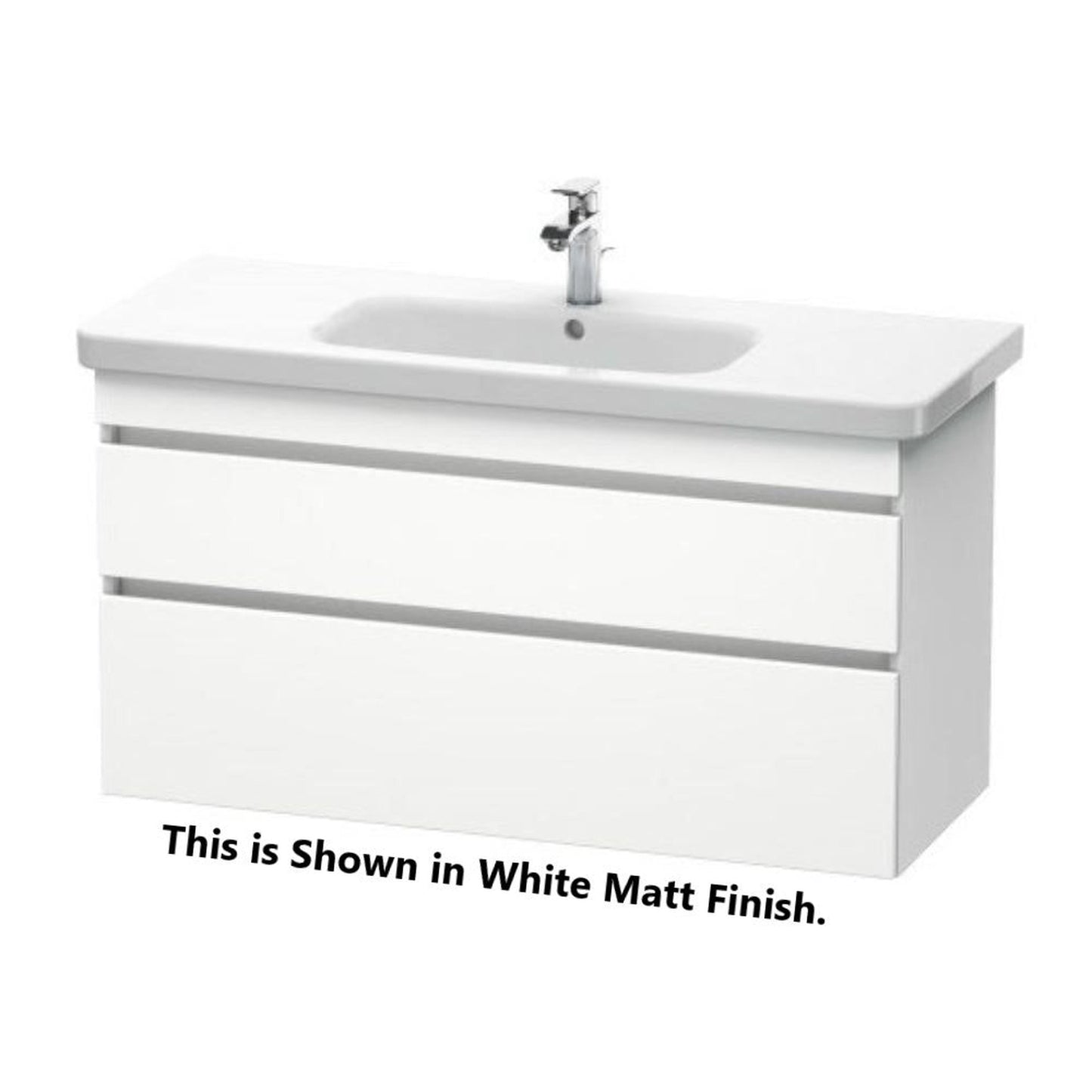 Duravit DuraStyle 44" x 24" x 18" Two Drawer Wall-Mount Vanity Unit in Silver Pine and Basalt (DS649503143)