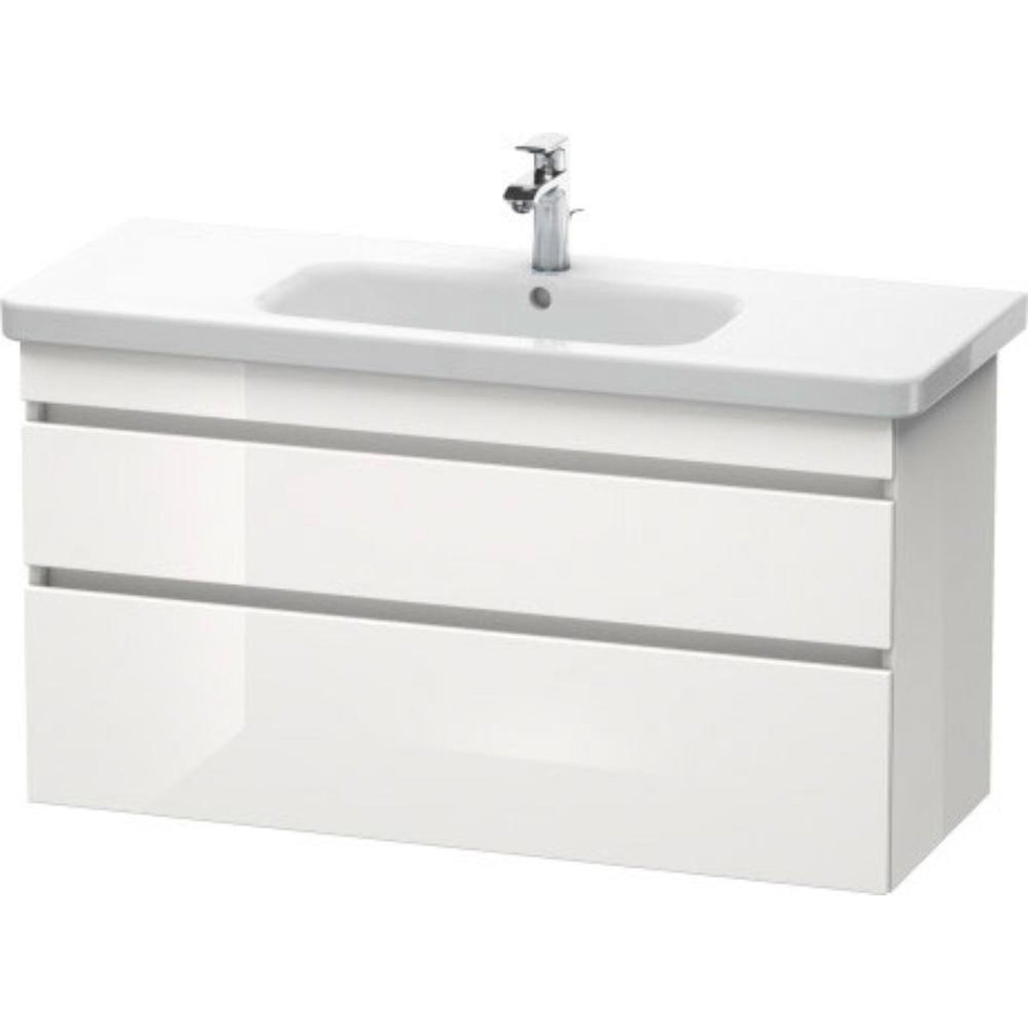 Duravit DuraStyle 44" x 24" x 18" Two Drawer Wall-Mount Vanity Unit in White High Gloss (DS649502222)